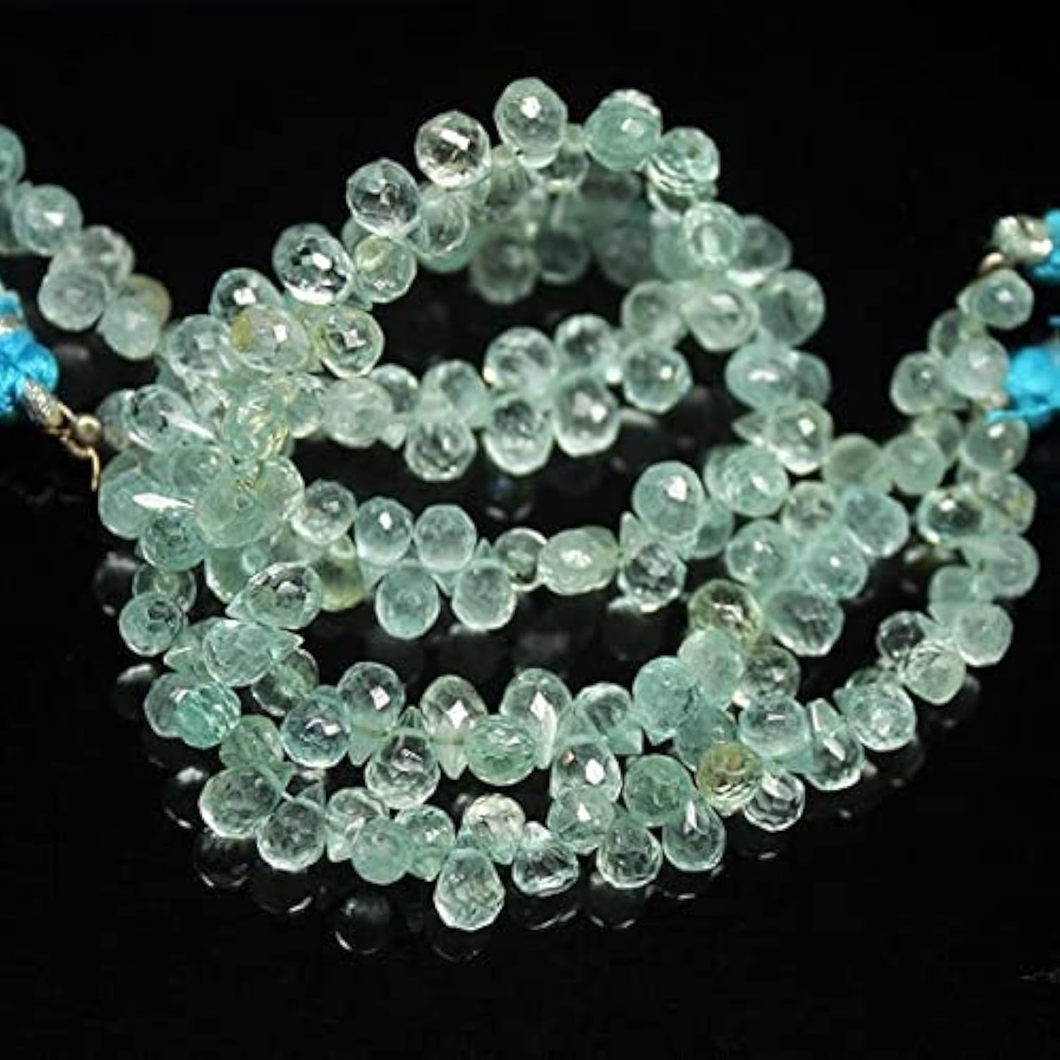 Perles aigue-marine bleue facettées en goutte 5mm pour création bijoux diy