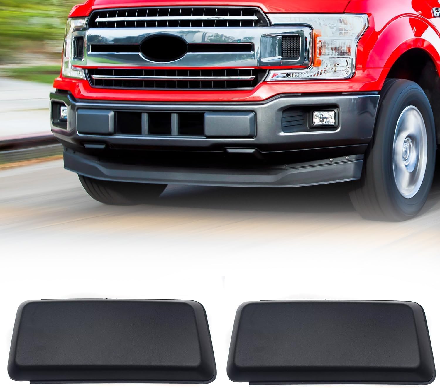 KARPAL Front Bumper Guards Pads End Caps Cover Insert Compatible With 2018 2019 2020 Ford F150