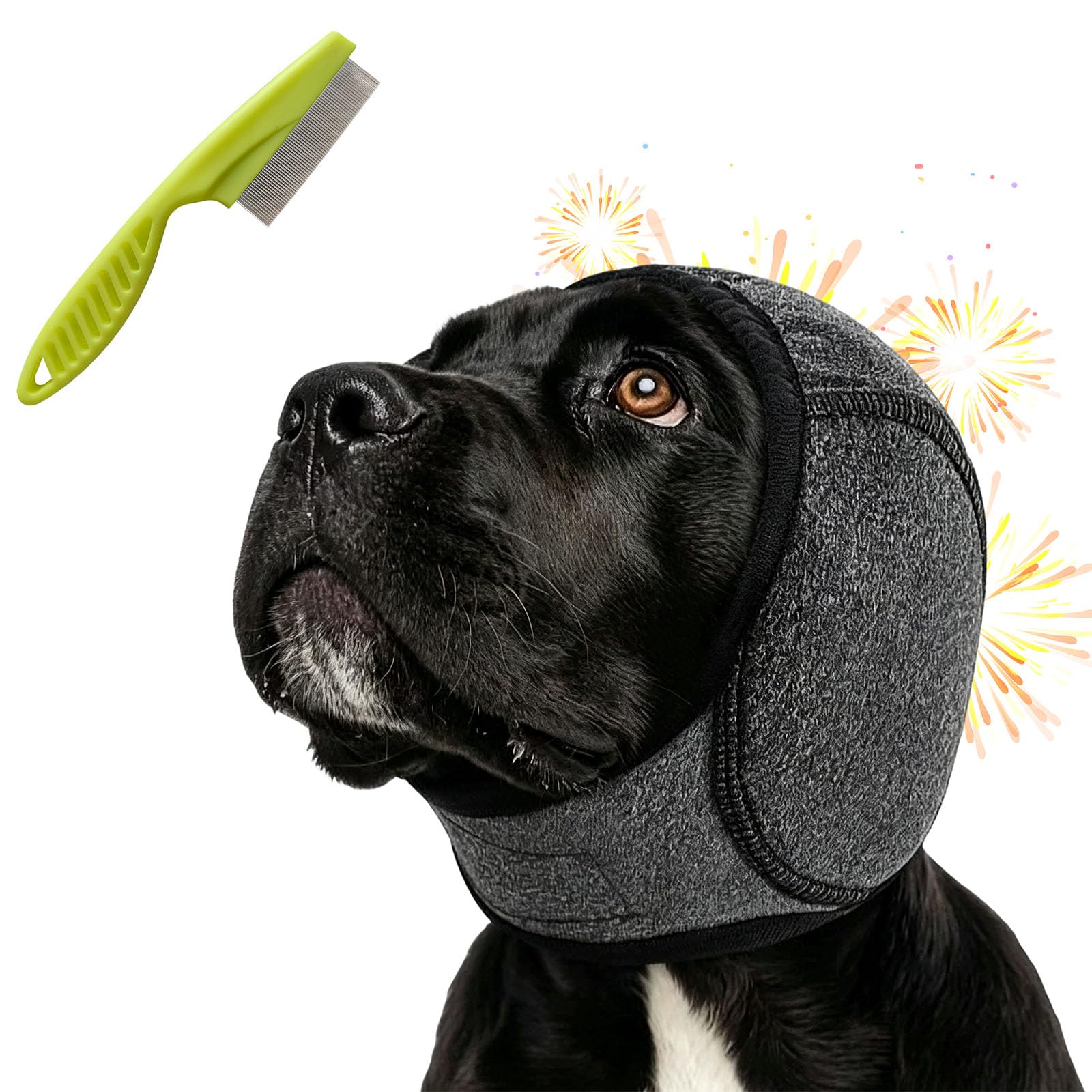 Dog Ear Muffs Noise Protection for Fireworks, Quiet Ears for Dogs, Dog Ear Protection for Noise and Thunderstorms, Soft Calming Ear Covers for Grooming, Bathing, Travel and Vet Visits (gray,XL)