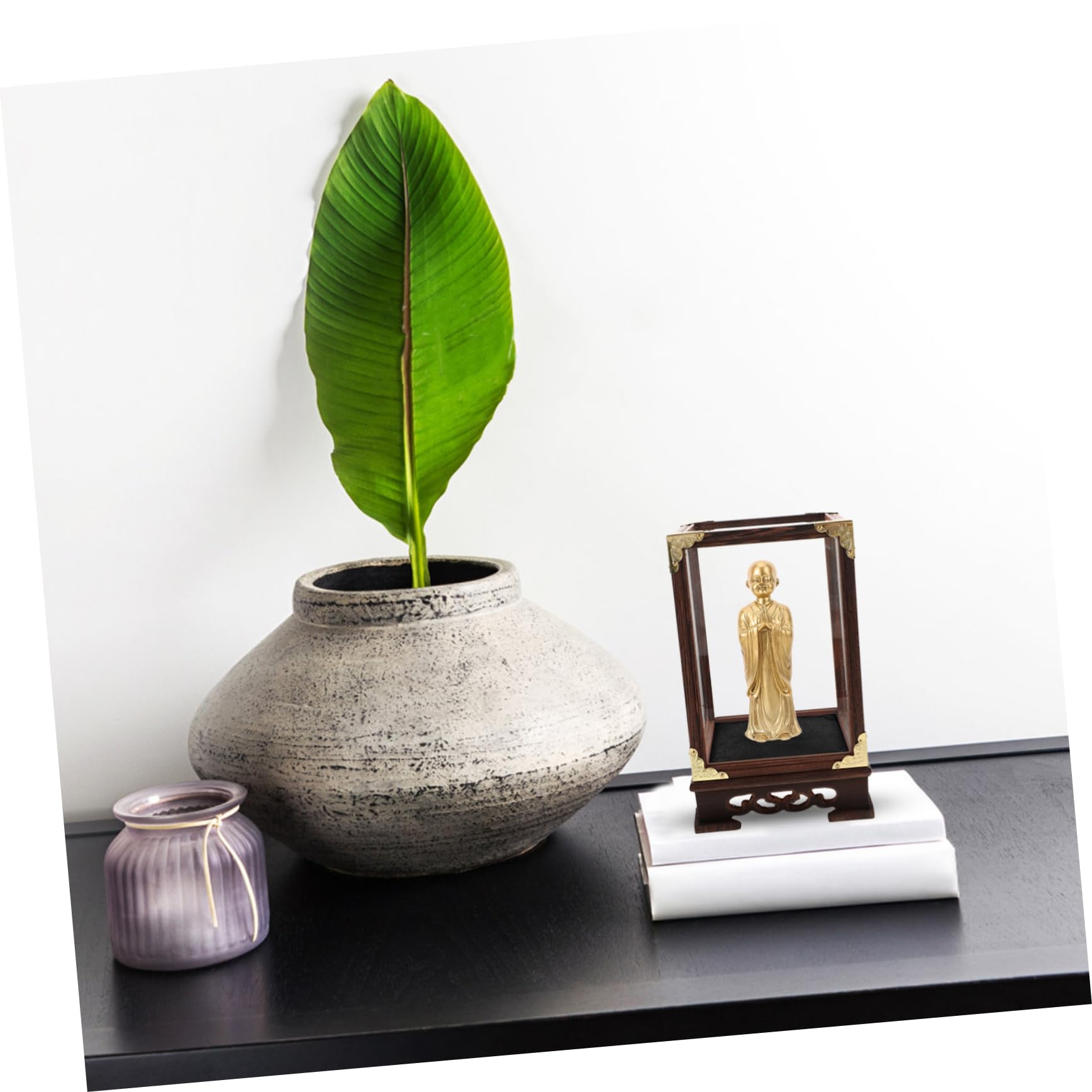 Vitrina Transparente de Exhibición Grande Base Negra