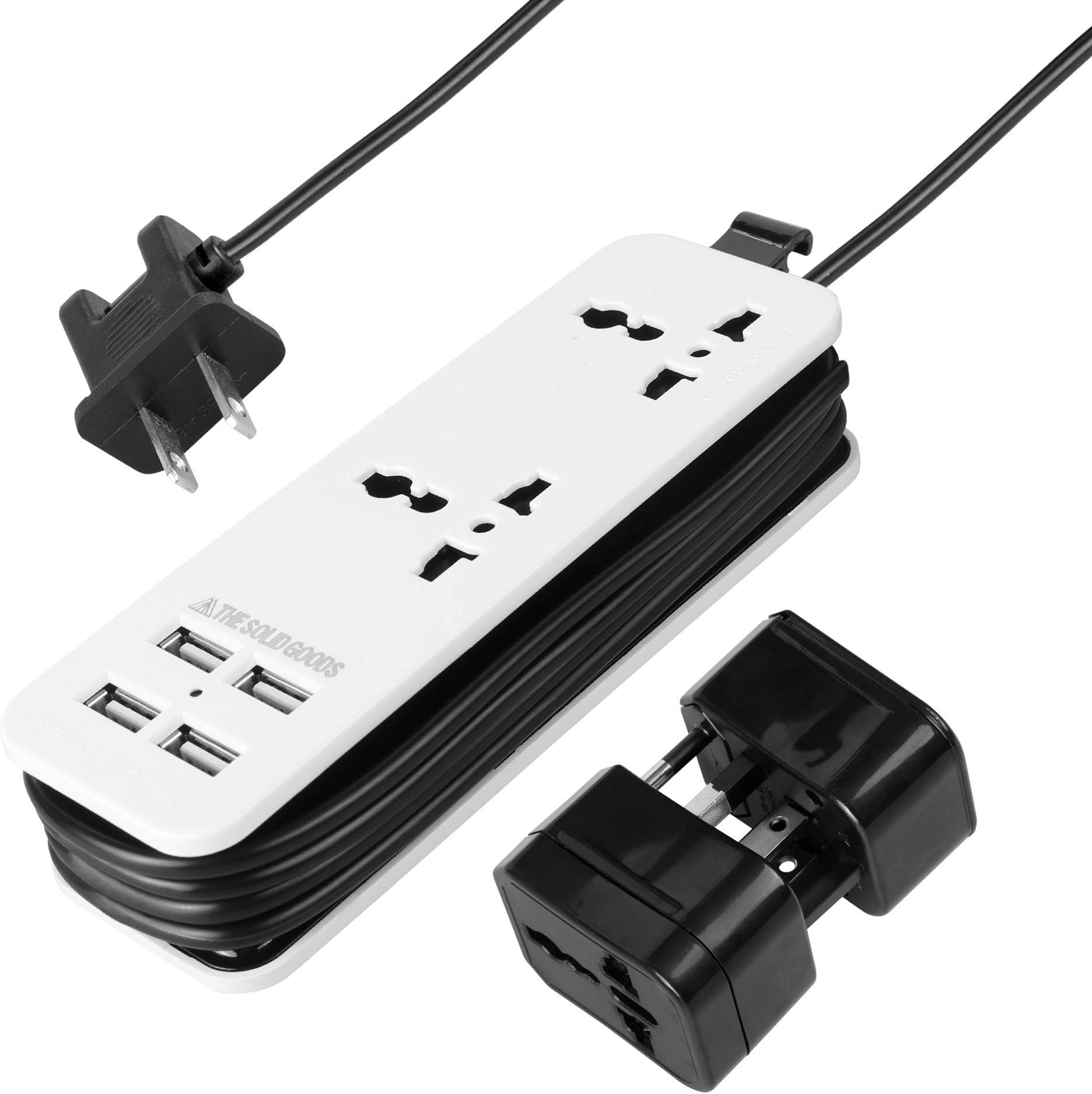 New & Improved 2021 POWERGENCE Travel Adapter Power Strip Charging Station for Home Office with Carrying Case and Universal Adapter Plugs - 2 Universal AC Sockets and 4 Fast Charge USB Ports…