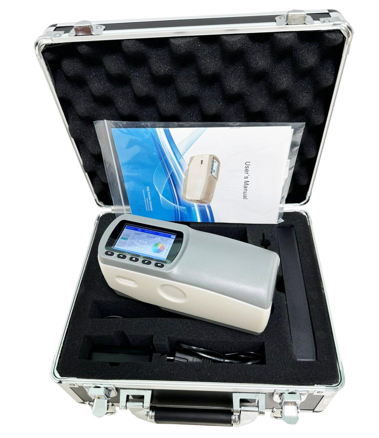 Lab Colorimeter Precise Color Meter With Measure Caliber 8MM 20000 Groups Data Storage Free Color Software Repeatability △E﹡ab≤ 0.06 Silicon Photodiode Array Sensor SCI SCE Synchronous Test Mode