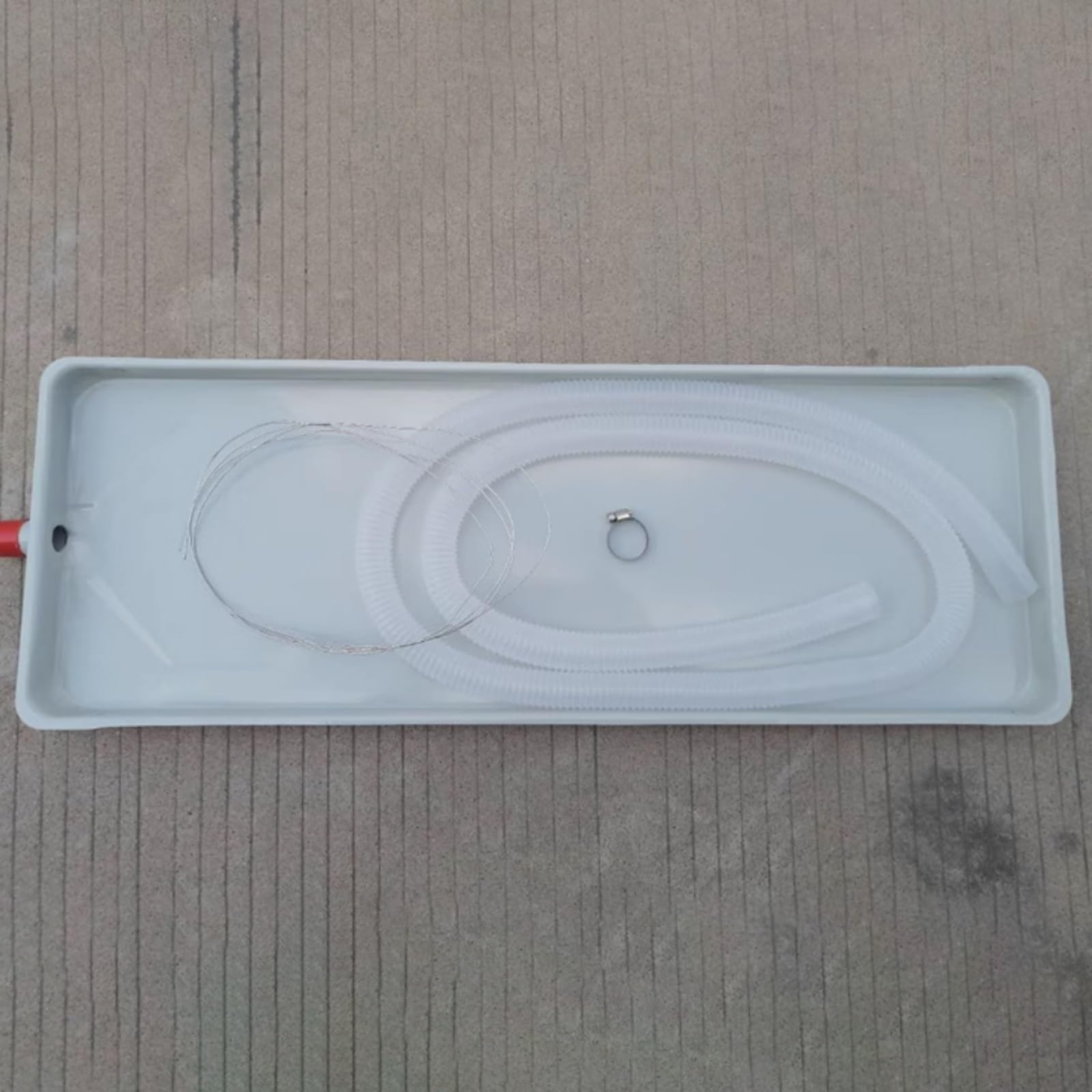 Bandeja de Condensación con Desague para Aire Acondicionado, Bandeja de Recogida de Goteo de Bandeja Metal Galvanizado, Bandeja de Goteo del Aire Acondicionado(91x24cm(35.8x9.4in))