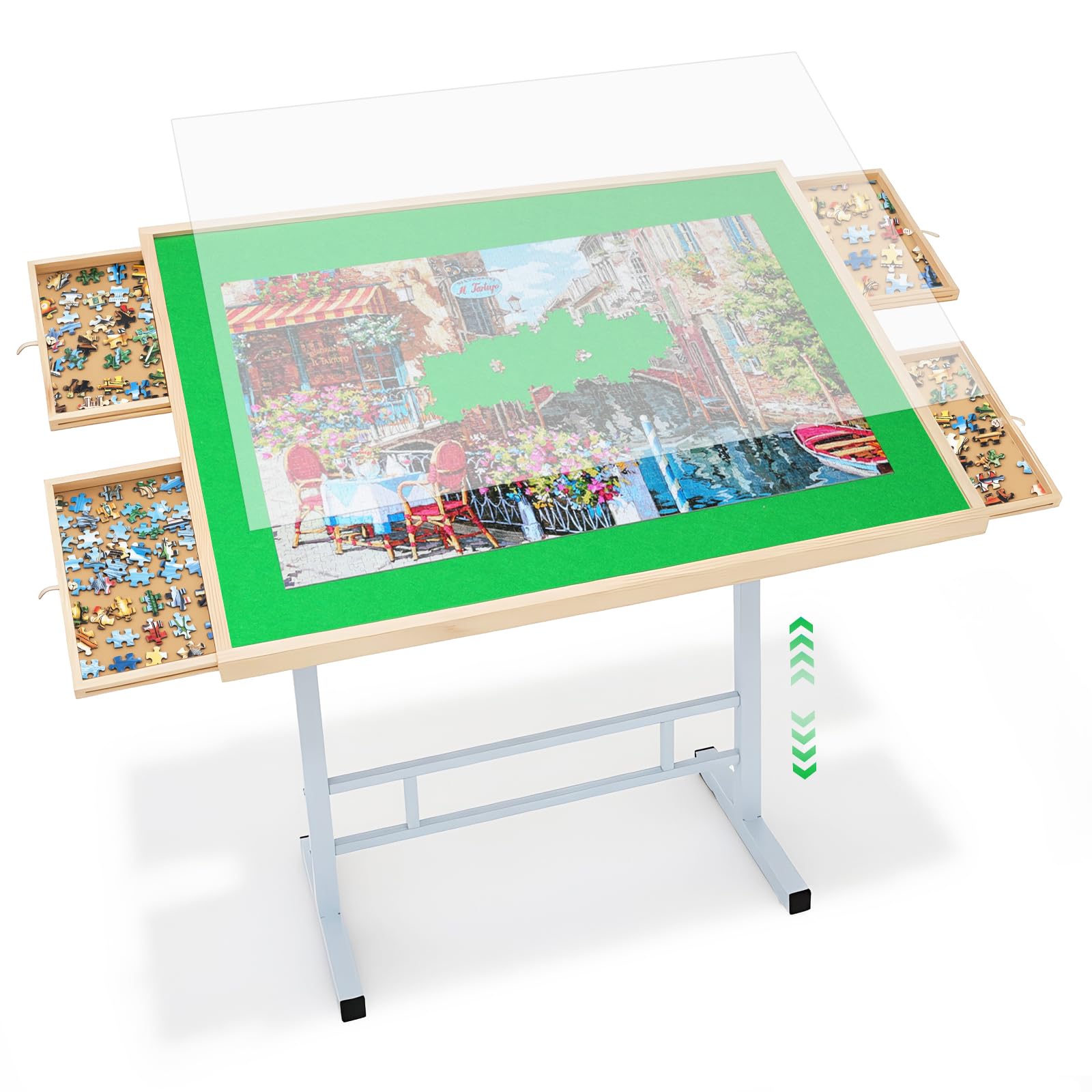 Amazon.com: Fanwer 1500 Pieces Tilting Puzzle Table with 4 Drawers