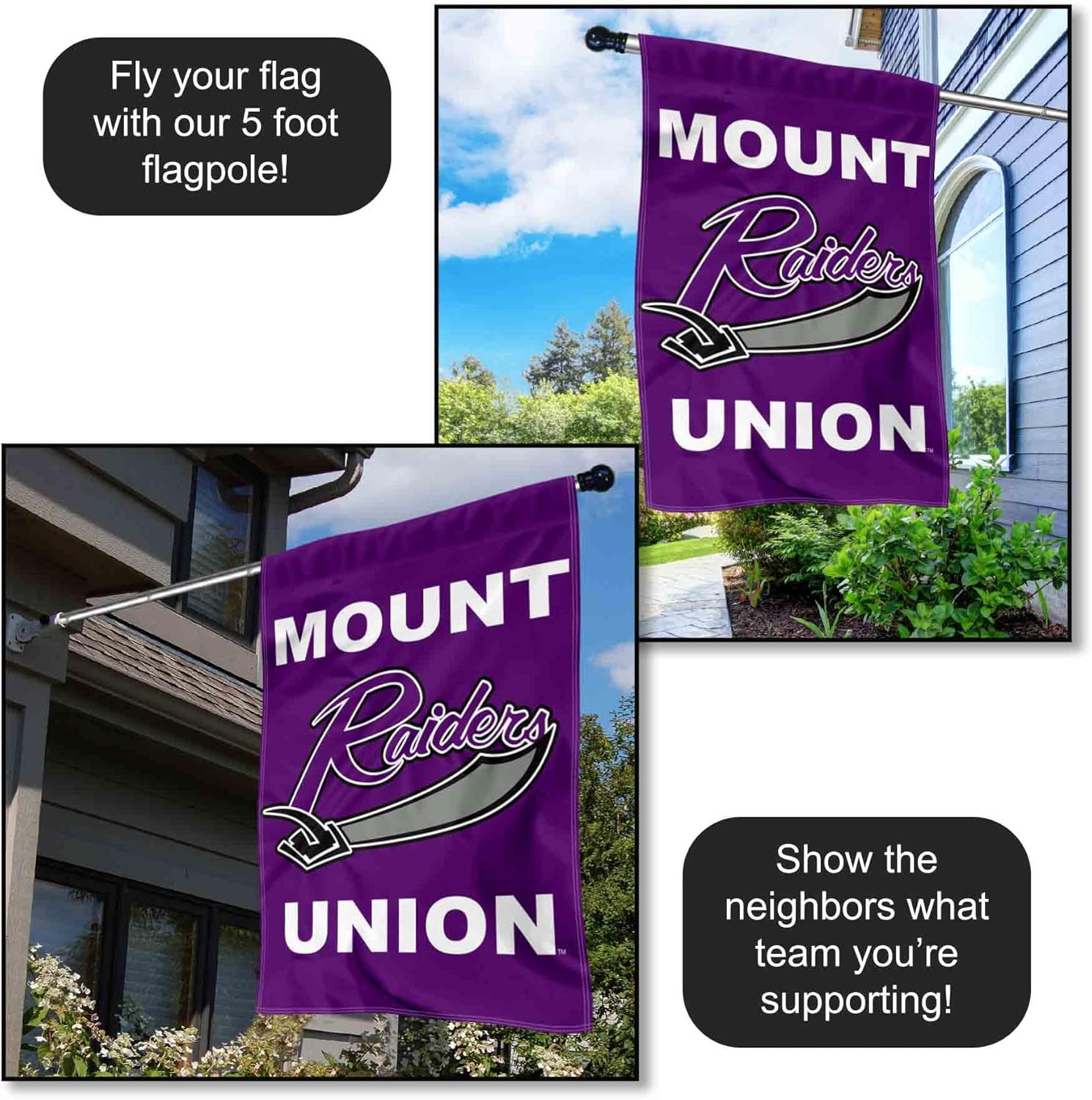 Mount Union Raiders Double Sided House Flag - Image 4