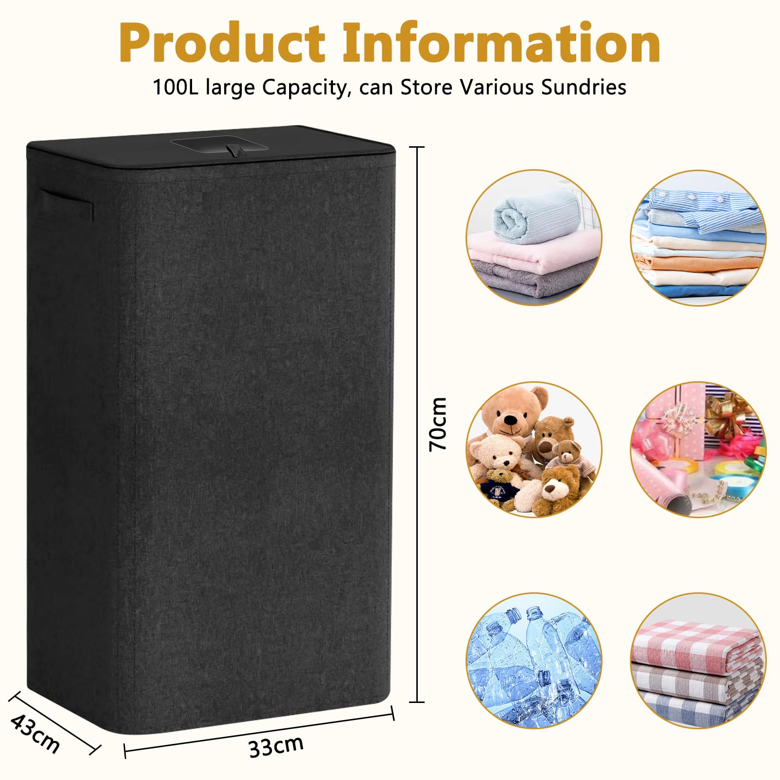 100L Poubelles,Conteneur de collecte de bouteilles,Collecteur de bouteilles perforé avec sac intérieur amovible,Déchets et recyclage poubelle tri des déchets-Poubelle cuisine facile à vider.