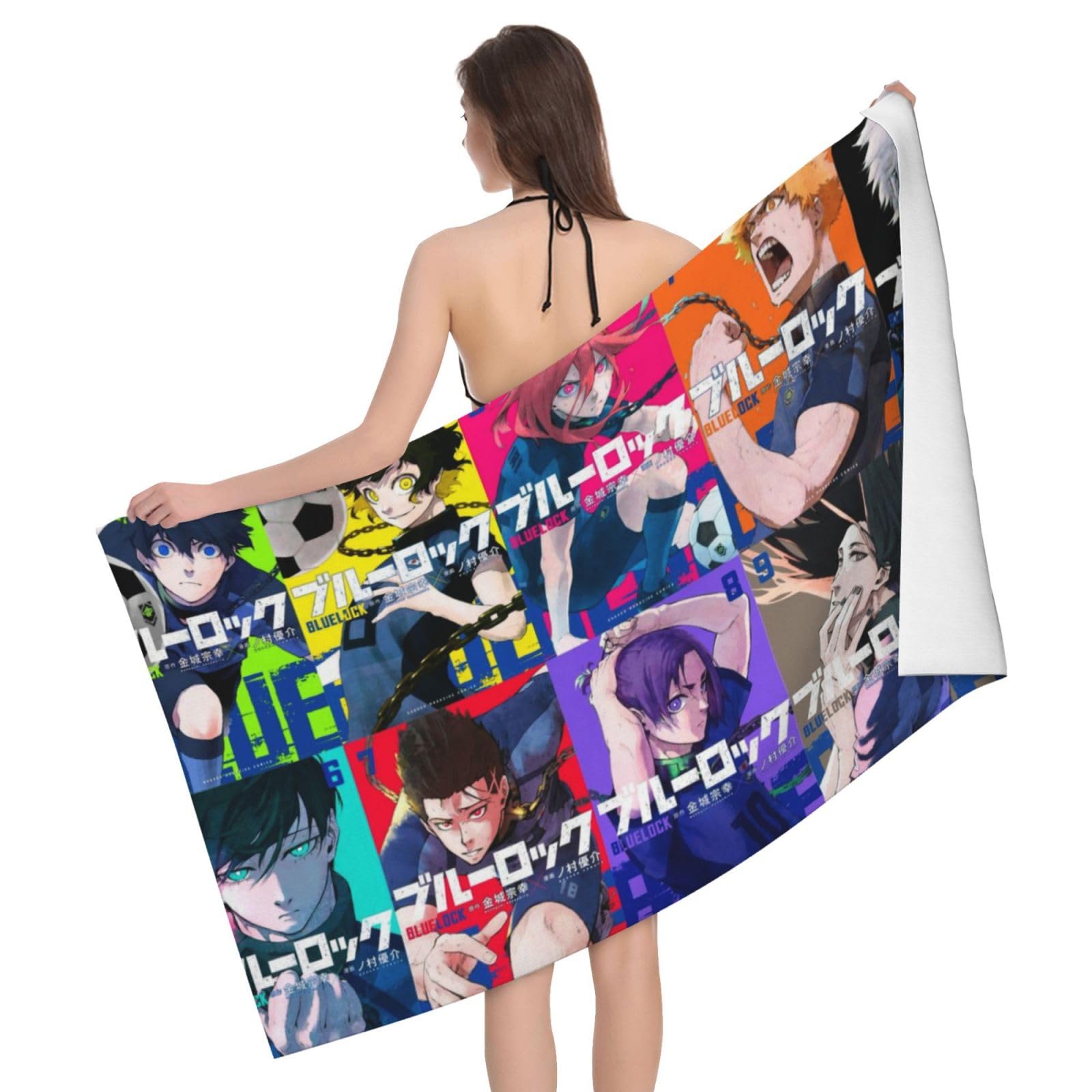 Amazon｜ブルーロック バスタオル 速乾 ビーチタオル 大判