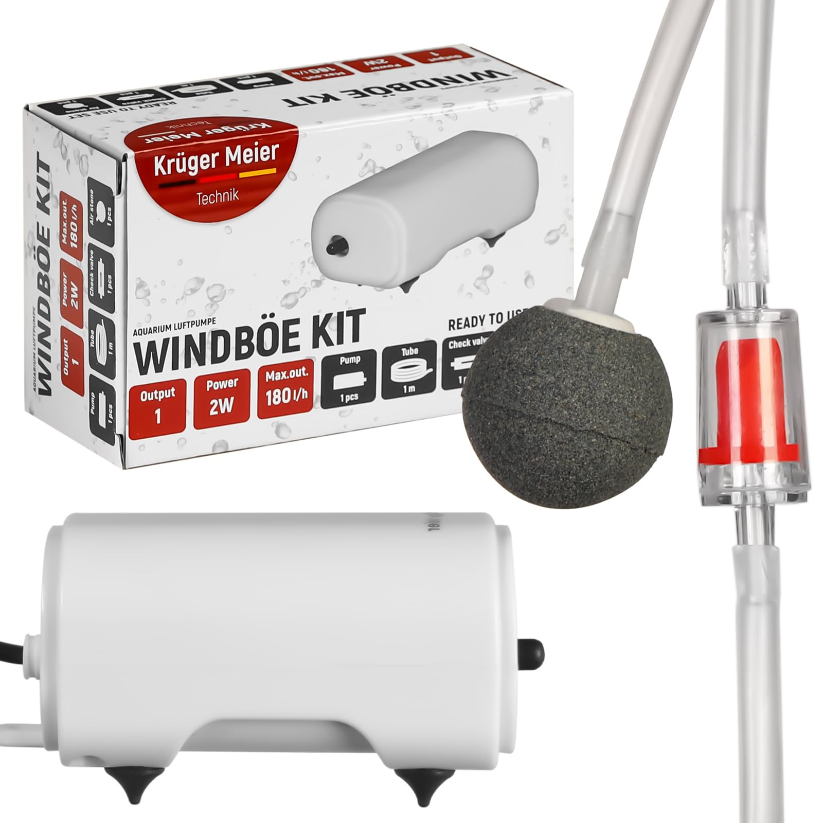 Kruger Meier Windboe Kit - zestaw napowietrzacz do akwarium 180l/h