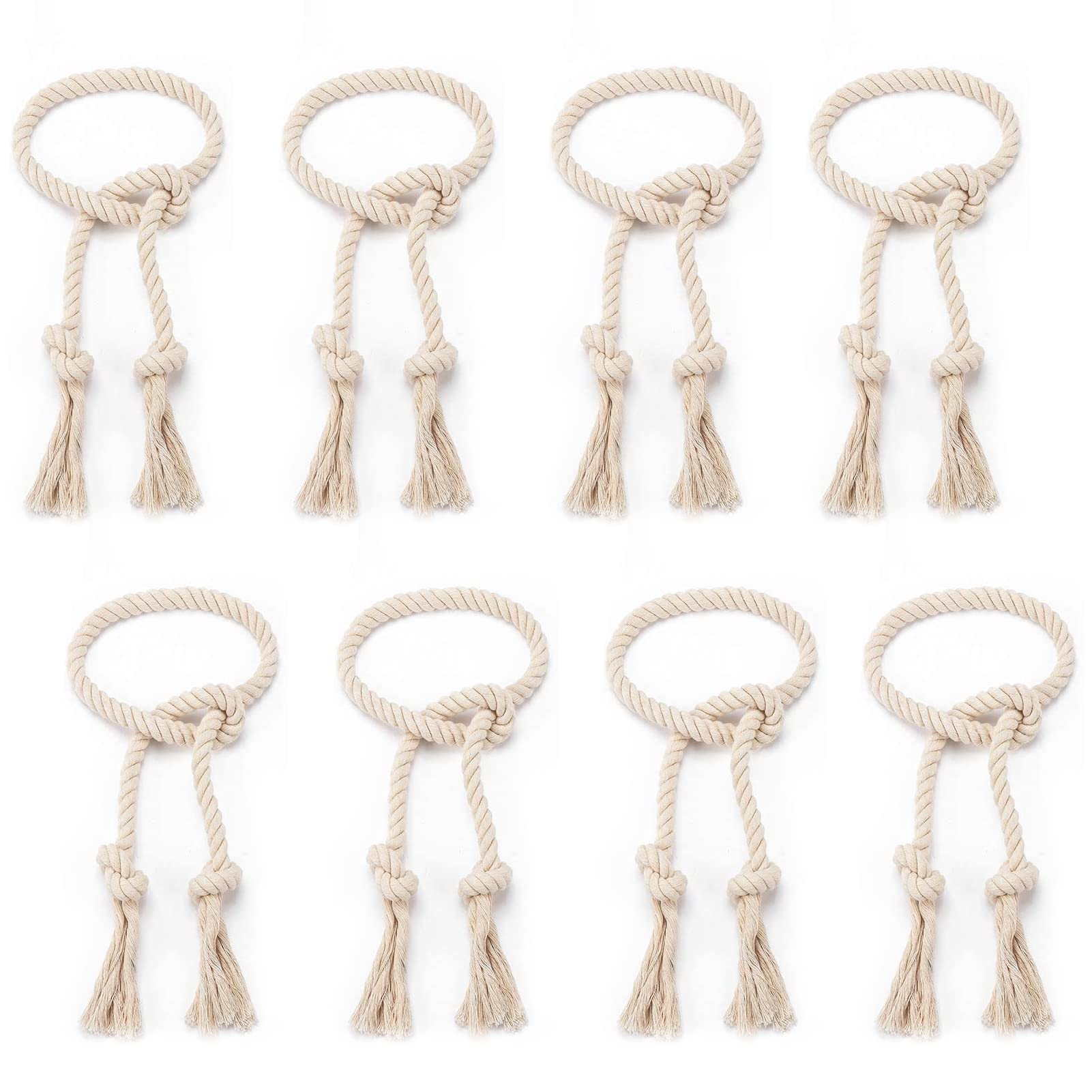 Buy 8 Pcs Curtain Tiebacks Natural Cotton- Cream Color Farmhouse Style ...