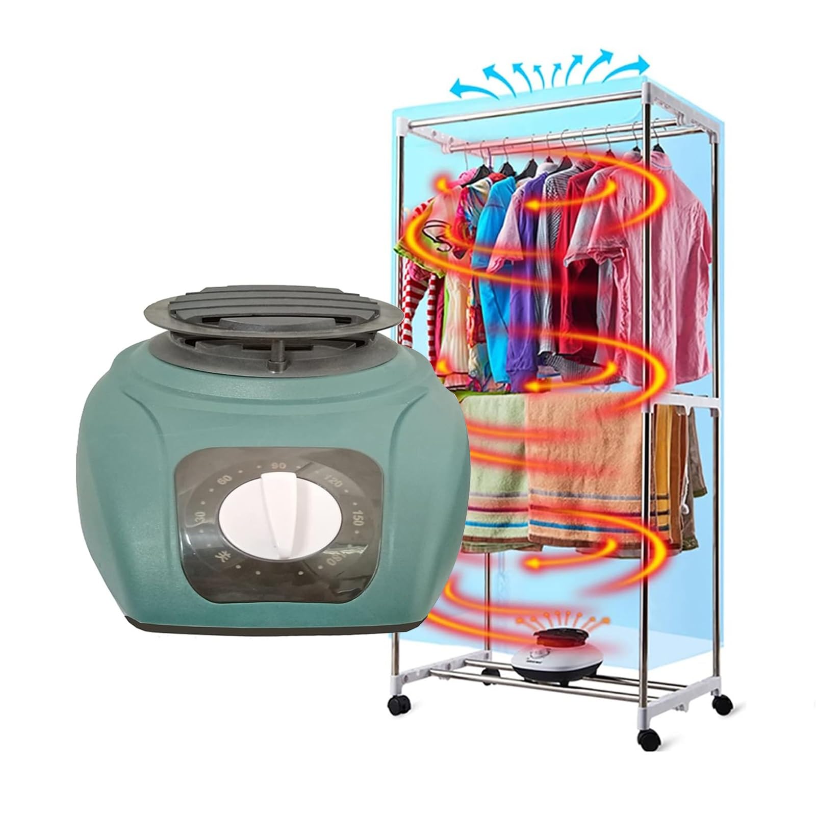 Secadora Eléctrica De 1500 W Calefacción Interior, Secadora Portátil De Secado Rápido Súper Silenciosa para Ropa Zapatos, Materiales Ignífugos De PC, Temporización De 180 Minutos