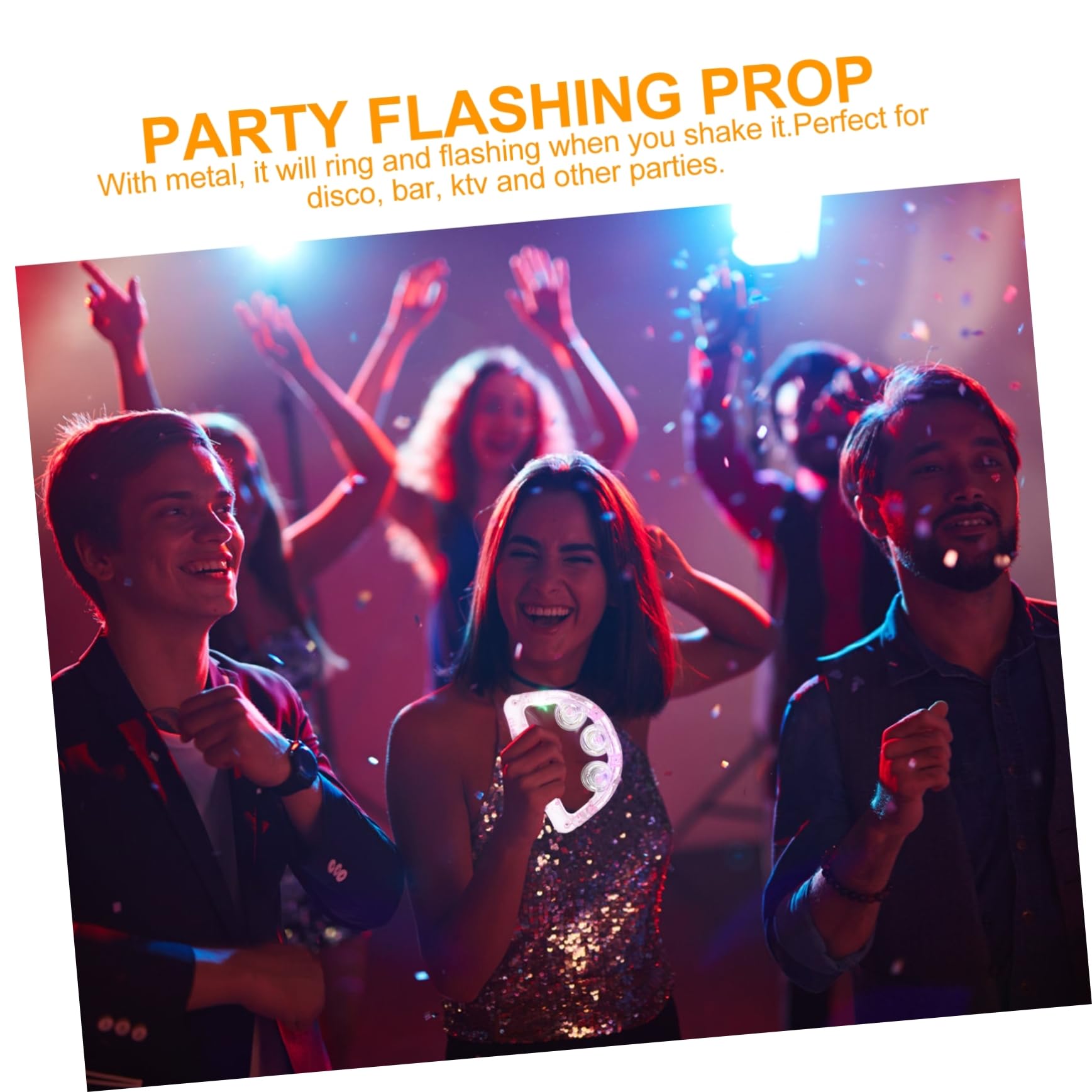 HEMOTON Flashy Neon Handbells Led Lights for Parties 12 Pack Boys and Girls Adults Rattle Toys Random Color