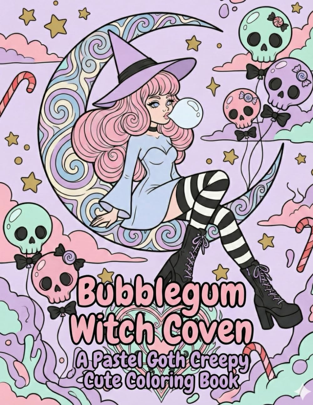 Bubblegum Witch Coven: A Pastel Goth Creepy Cute Coloring Book