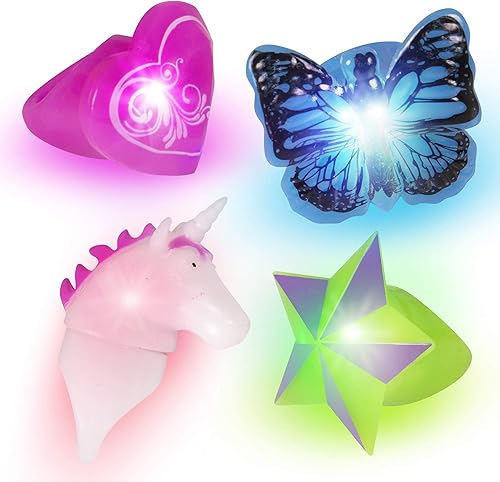 Miniatura 5 de Anillos místicos de unicornio que brillan en la oscuridad, caja del tesoro, juguetes para premios de aula, anillos con baches, recuerdos de fiesta
