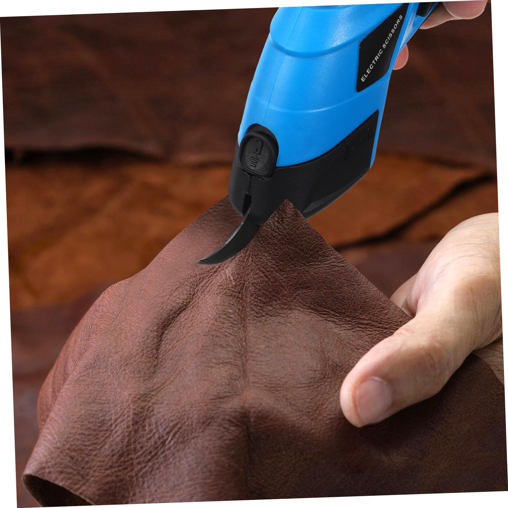 PLAFOPE Tijeras Eléctricas Inalámbricas Mango Ergonómico Recargables Cuchillas de Acero Manganeso y para Cortar Tela y Cartón en Manualidades y Bricolaje