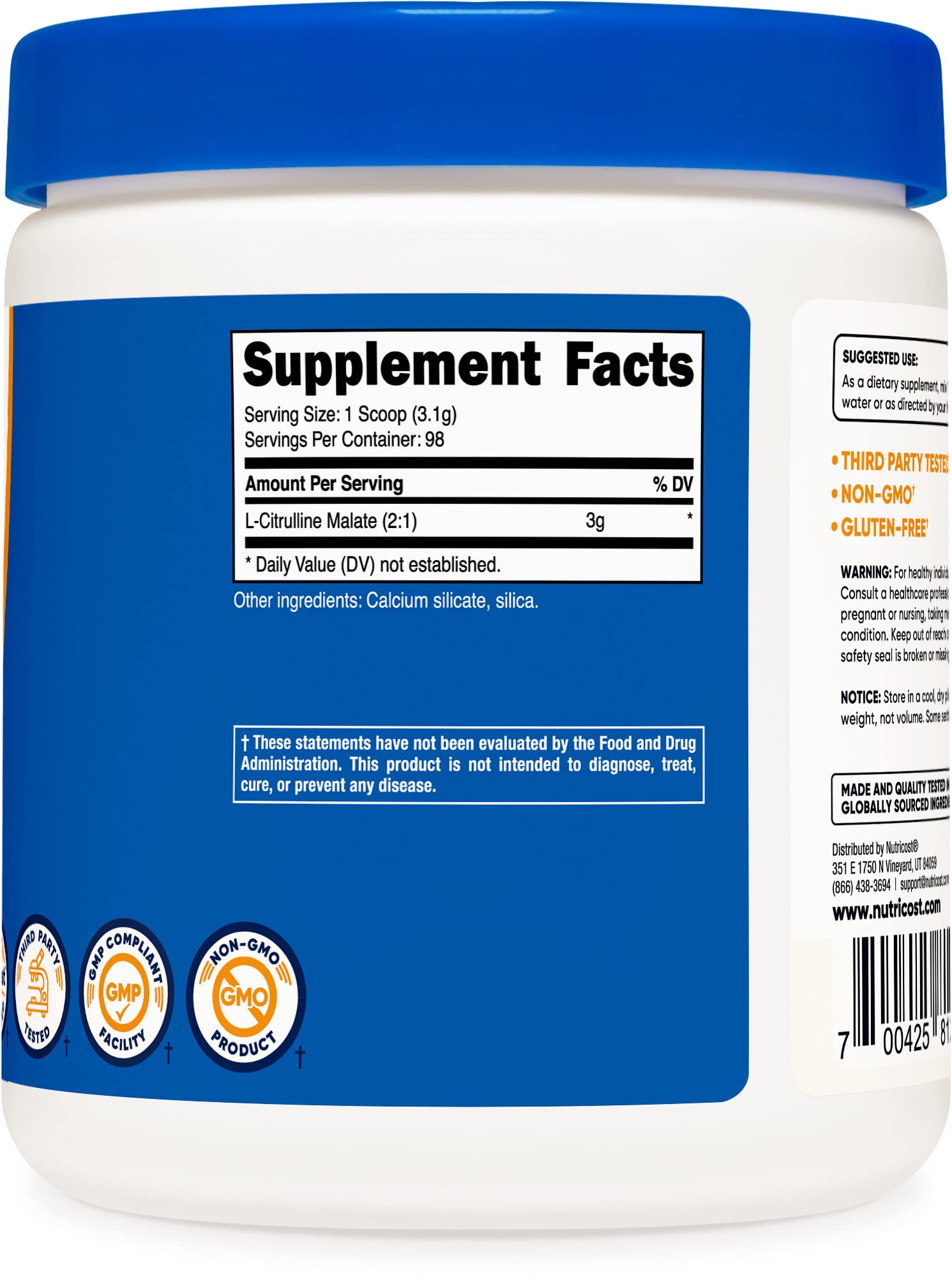 Nutricost L-Citrulline Malate (2:1) Powder (300 Grams) — Amazon image 3
