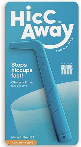 HiccAway Hiccup Straw - Stops Hiccups Naturally & Fast - As Seen On Shark Tank - Clinically Proven Relief f