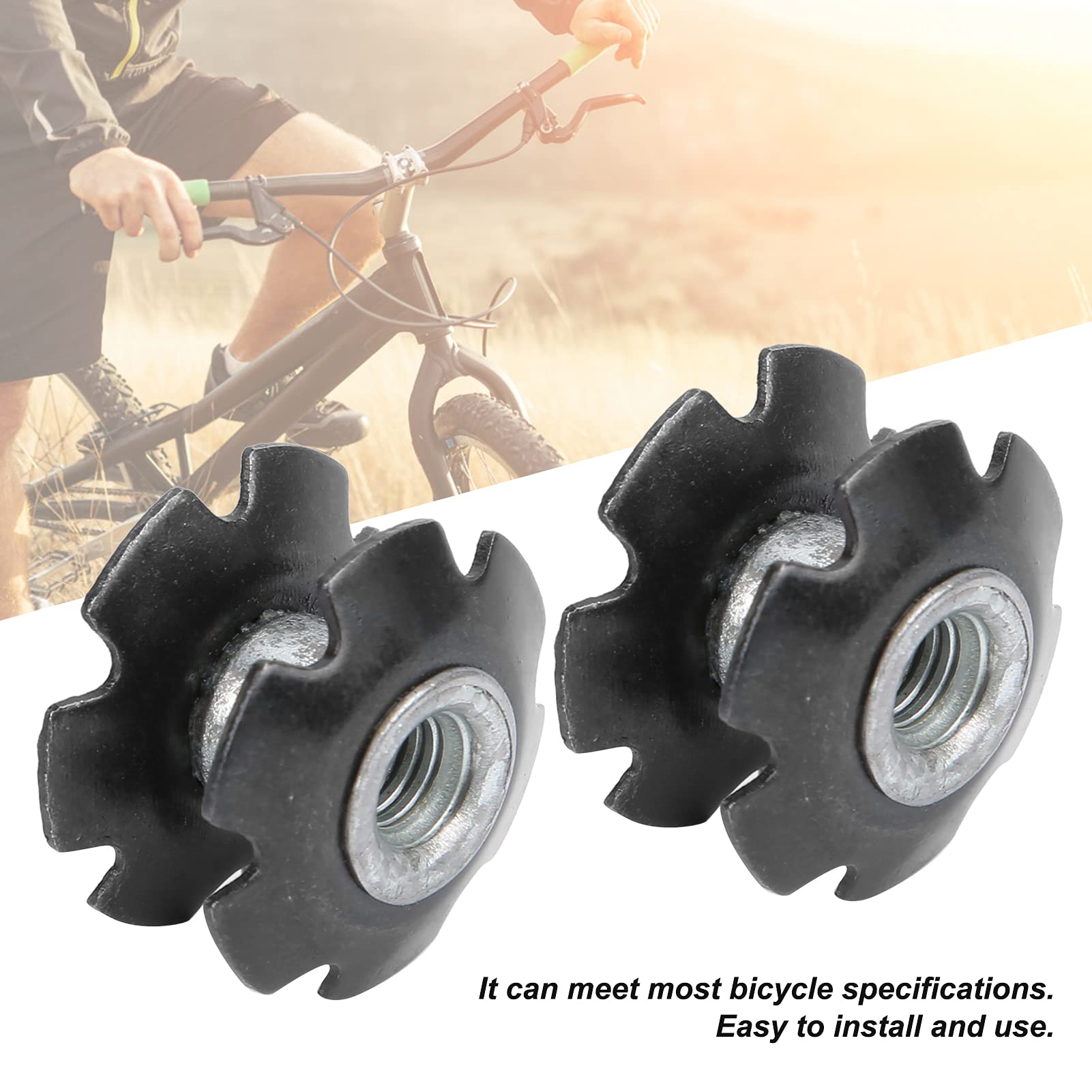 Keenso Dado a Stella per Auricolare Bici, Dado a Stella per Auricolare in Lega di Alluminio da 23,6 Mm per Bici da Strada da Strada