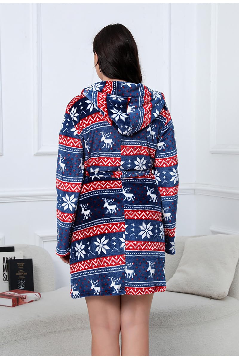 Albornoz de franela de doble cara con capucha, talla extragrande, para descansar, talla XL