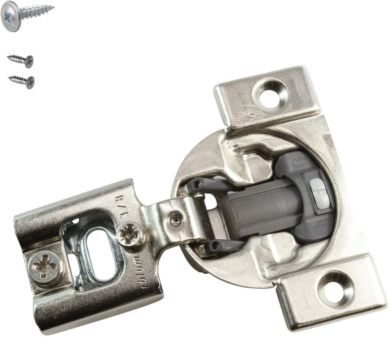 Blum Hinge for Framed cabinets (Face Frame) with 3/8 Overlay and 105° Opening Angle. Soft Close. Dexter Group Packaging (4 - Pack)