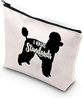 Vista 8 de XYANFA Bolsa de maquillaje de caniche – Regalo estándar para mamá caniche – Bolsa con cremallera – Viajes, maquillaje, artículos de tocador – Unisex