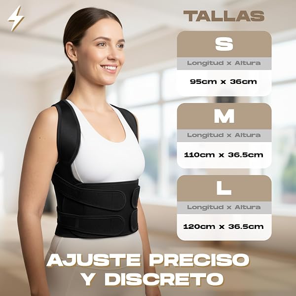 Corrector postura espalda | Corrector postura hombre mujer | Faja espalda ajustable transpirable | Espalda recta y alivio cervical | Incluye bolsa + banda elástica + almohadillas protectoras - 2