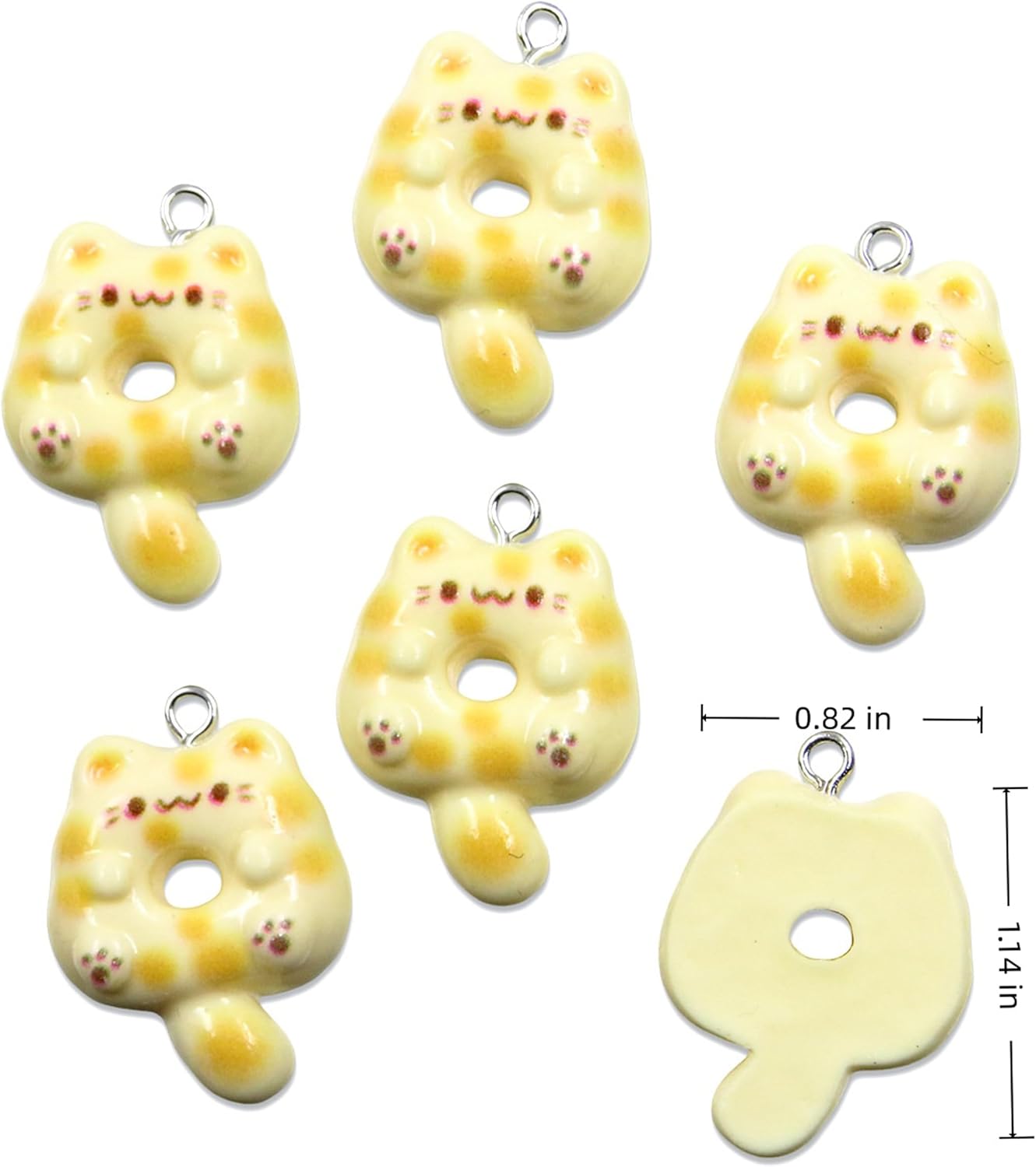 Donut Charms Cat Charms for Jewelry Making and Crafting - Cute Animal Charm for Keychains Bracelets Earrings Necklaces Crafts - Image 2