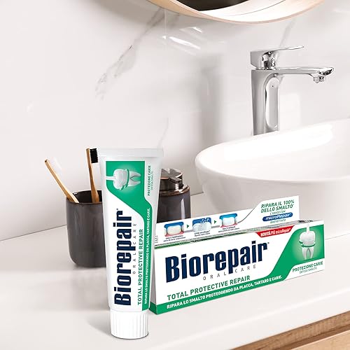 Miniatura 8 de Biorepair Pasta de dientes "Total Protective Repair" con microRepair * Tubo de 2.5 onzas líquidas (75ml) * Importación italiana