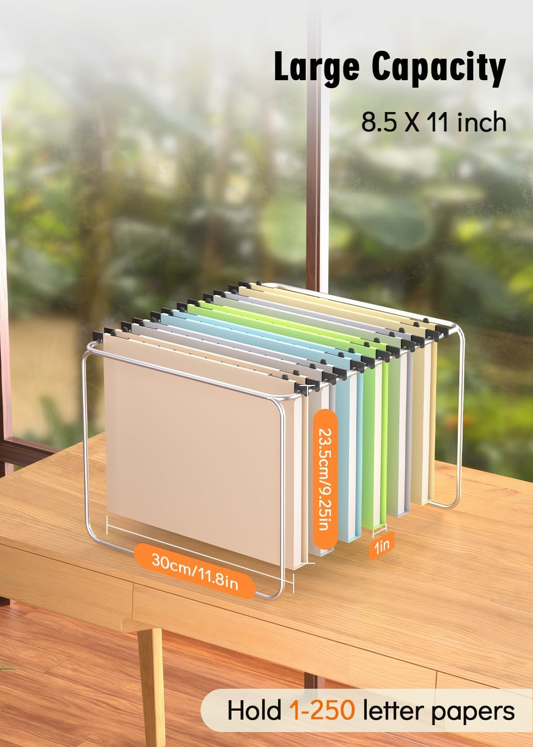 Extra Capacity Plastic Hanging File Folder, 12 Pack Reinforced Hang Folders Letter Size, Heavy Duty 1 Inch Expansion Filing Cabinet Folders, for Bulk Files, Medical Charts, Morandi Colors