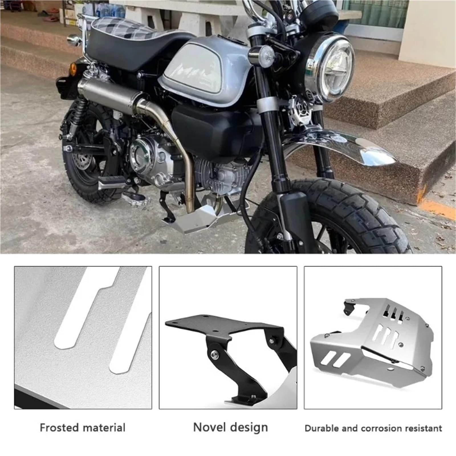 Osłona Podwozia Motocykla Do MONKEY 125 2021-2023 Akcesoria motocyklowe Osłona podwozia silnika Osłona dolna Podwozia Motocykla(Black)
