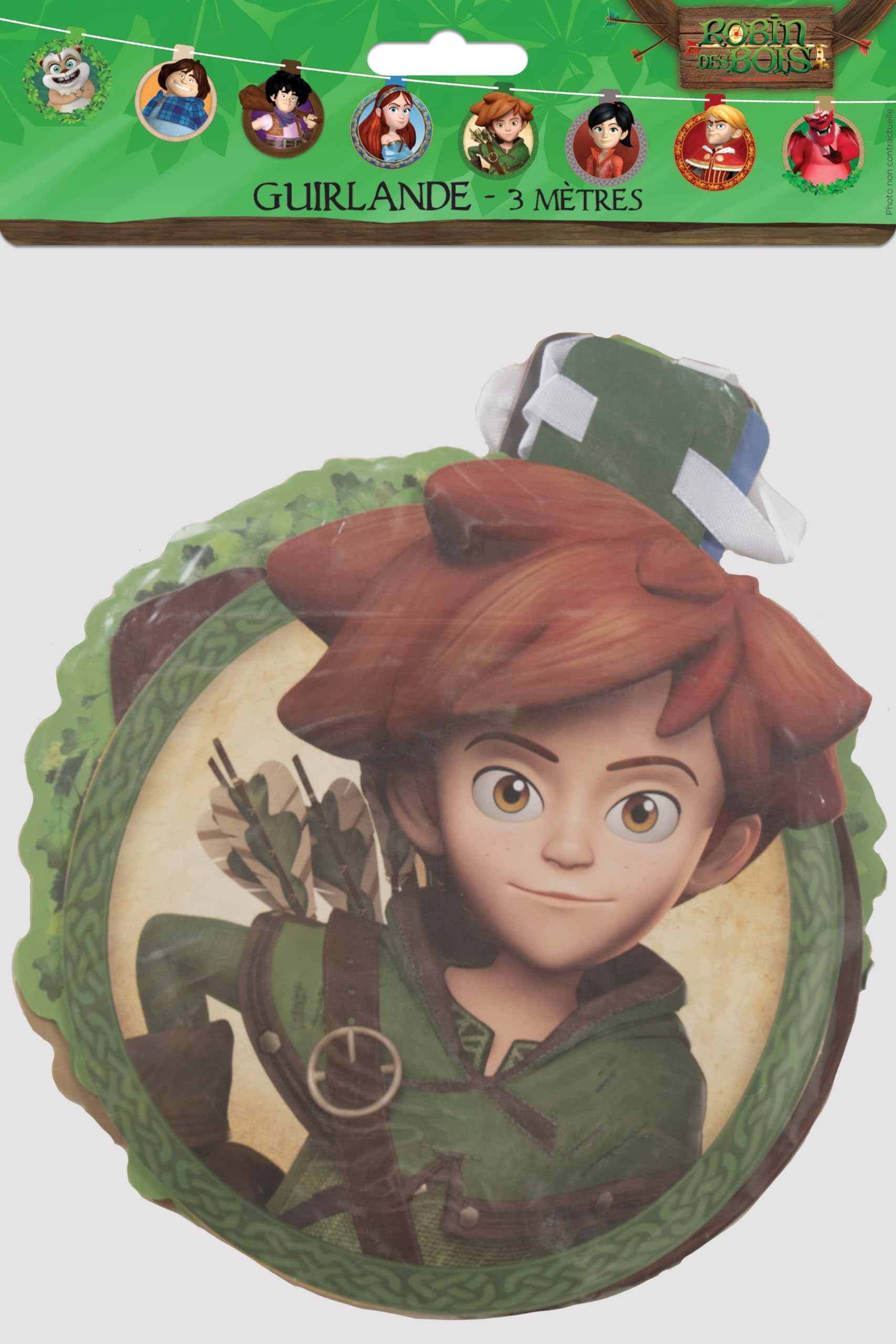 P'tit Clown re14063 - Robin Hood Garland 3m, Green, Brown, 3 m - Image 2