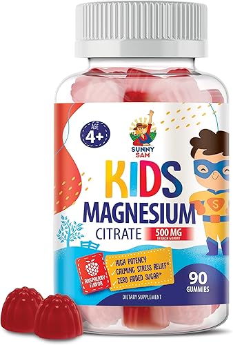 Gomitas de magnesio para niños y adultos - 500 mg - Masticables de magnesio calmantes - Suplemento masticable de citrato de magnesio para el estado