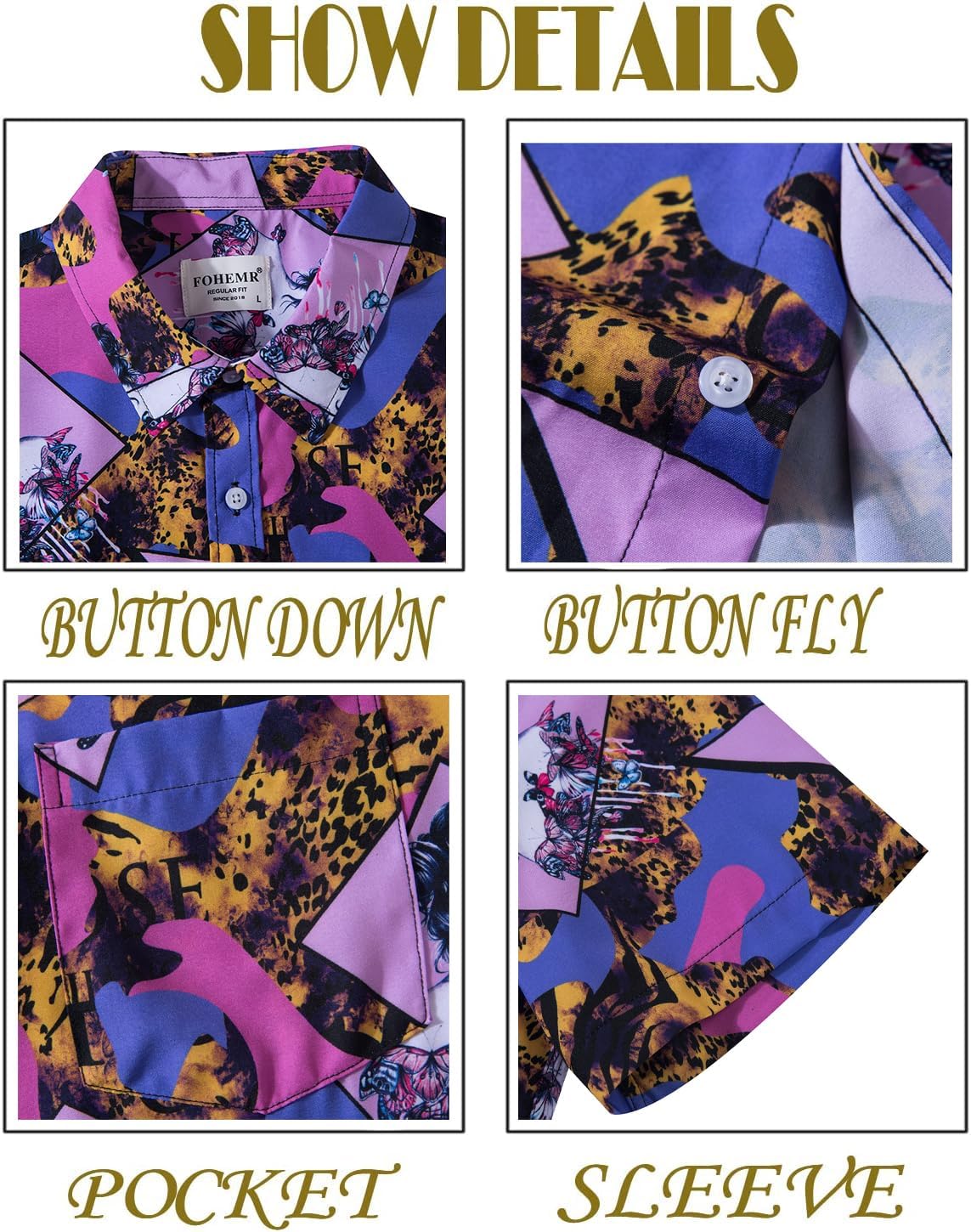 Mens Luxury Outfit Set Black Gold Shirts And Shorts 2 Piece Tracksuit Set Baroque Button Down Suit with Bucket Hats