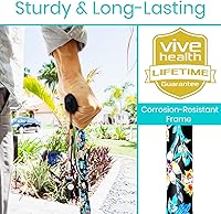 Vista 3 de Vive Folding Cane - Foldable Walking Cane for Men, Women - Fold-up, Collapsible, Lightweight, Adjustable, Portable Hand Walking Stick - Balancing