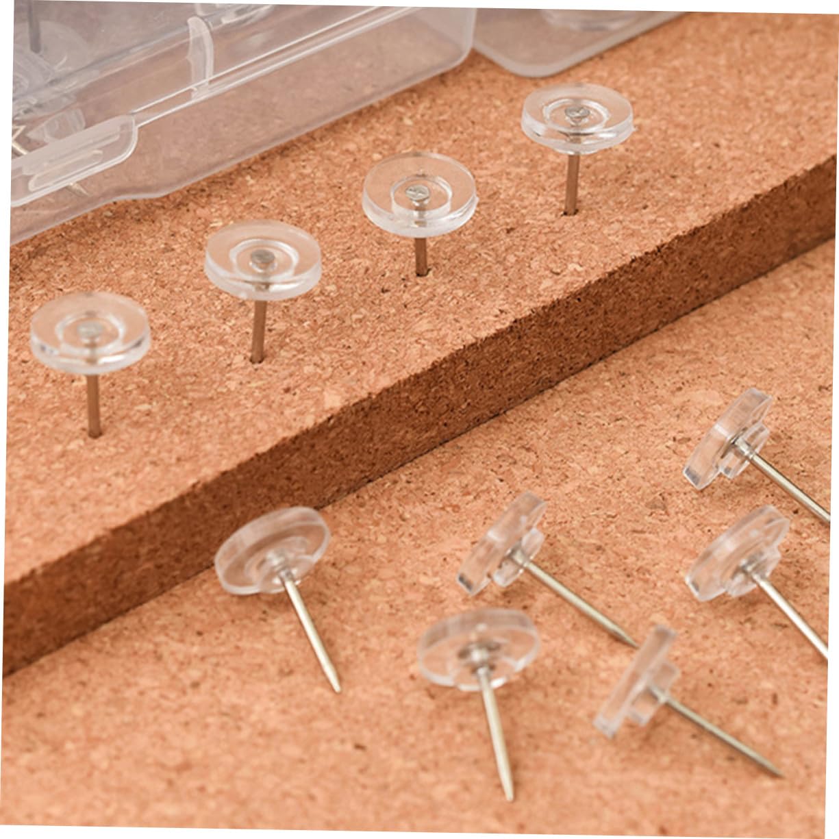 OSALADI 4 Ensembles Ongles en Forme D'id À Tête Plate Poussée De Base Pinces À Punaises Virement Clair Photo des Punaises du Pouce pour Tableau De Liège Le Fer 200 Pièces * 4