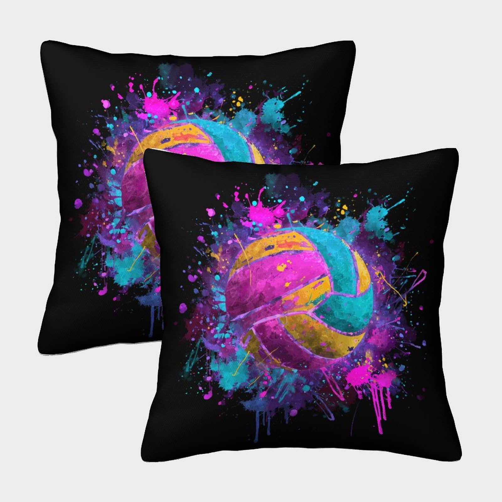 QFVANSIYO Color Splash Artistic 3D Printed Pillowcase Microfiber Bedroom Decor Splatter Sports Pillow Cover Soft Breathable for Home 50x50cm