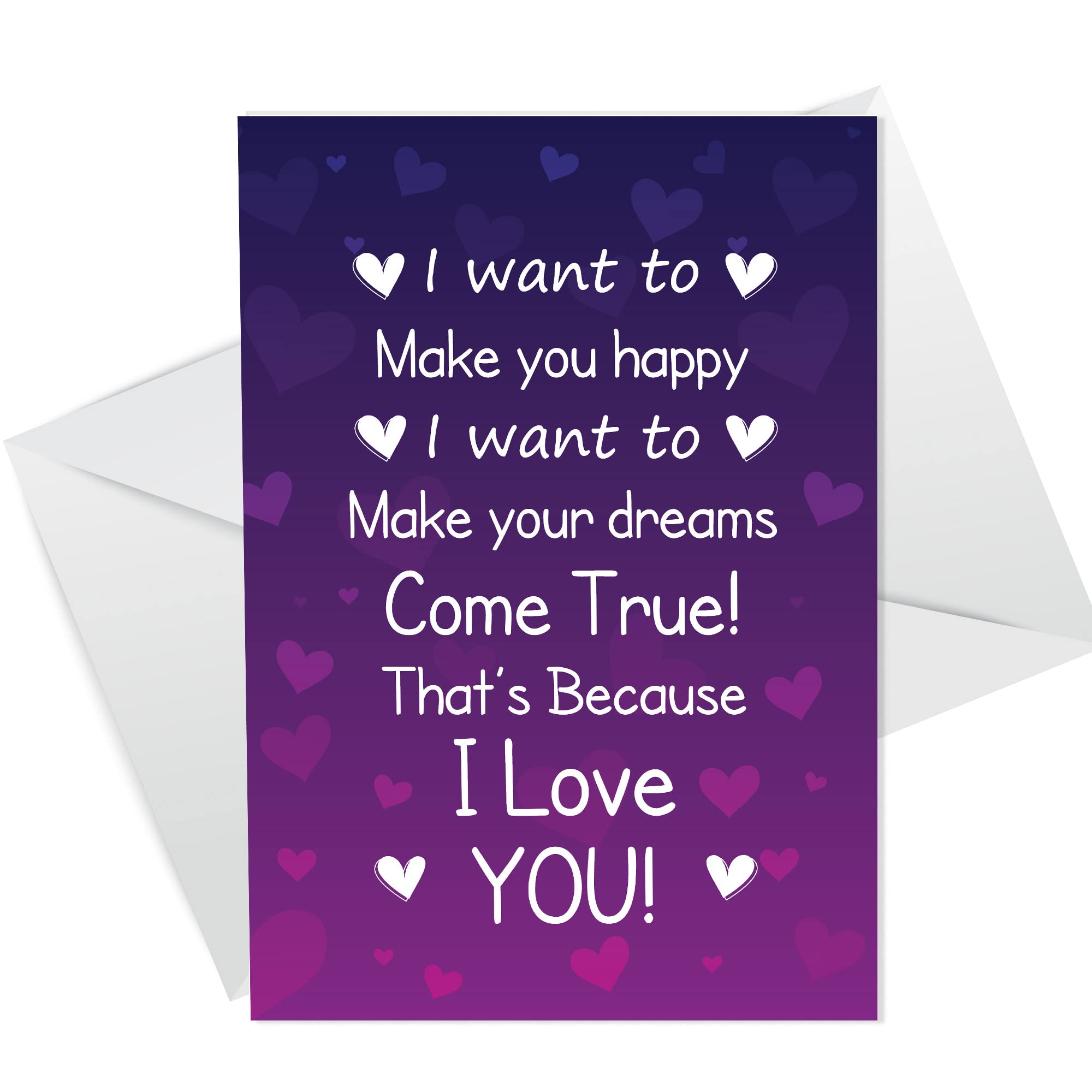 I LOVE YOU Card For Anniversary Card For Him Her Men Women Boyfriend Husband