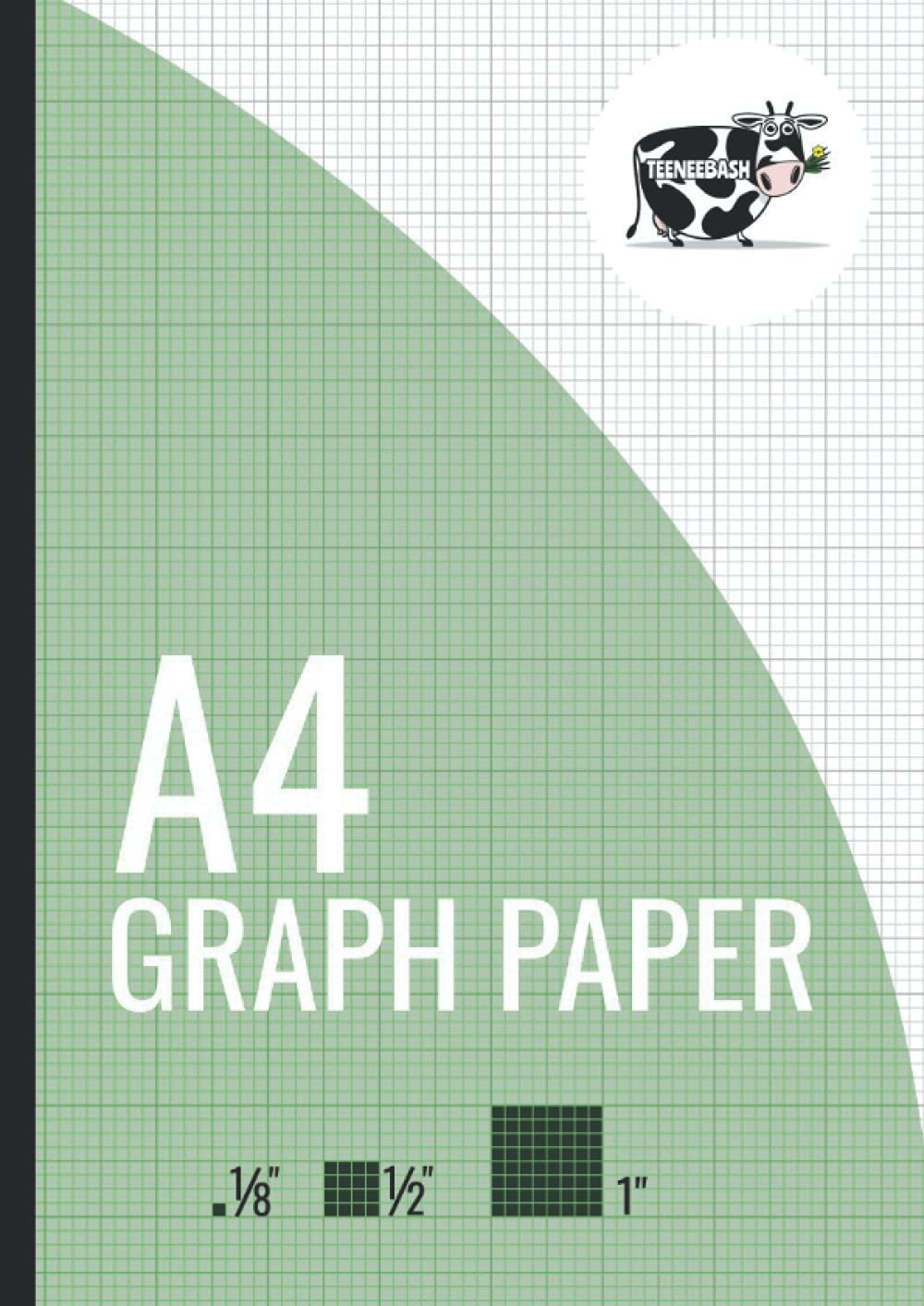 A4 Graph Paper: 100 Pages, 1/8" Squares, Imperial Quad Ruled Composition Notebook, Grid Paper
