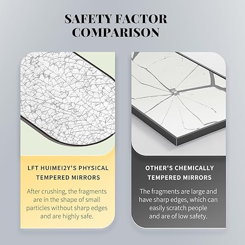 Miniatura 4 de LFT HUIMEI2Y Espejo arqueado de longitud completa, 71 x 32 pulgadas, espejo templado de gran tamaño con soporte, espejo de tocador de cuerpo