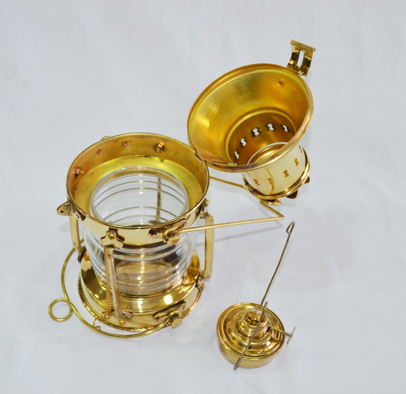 10 pollici Nuovo Stile Vintage Ottone Nave Minatore Nave Lanterna Olio Lampada Marittima