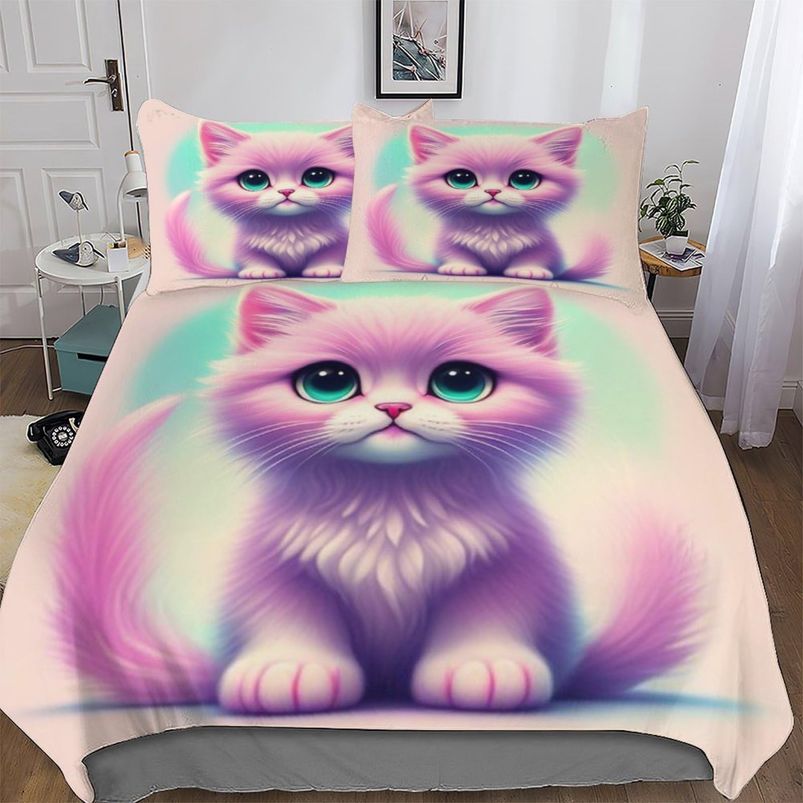 Housse de couette chat mignon pour transformer la chambre de vos enfants en nid douillet