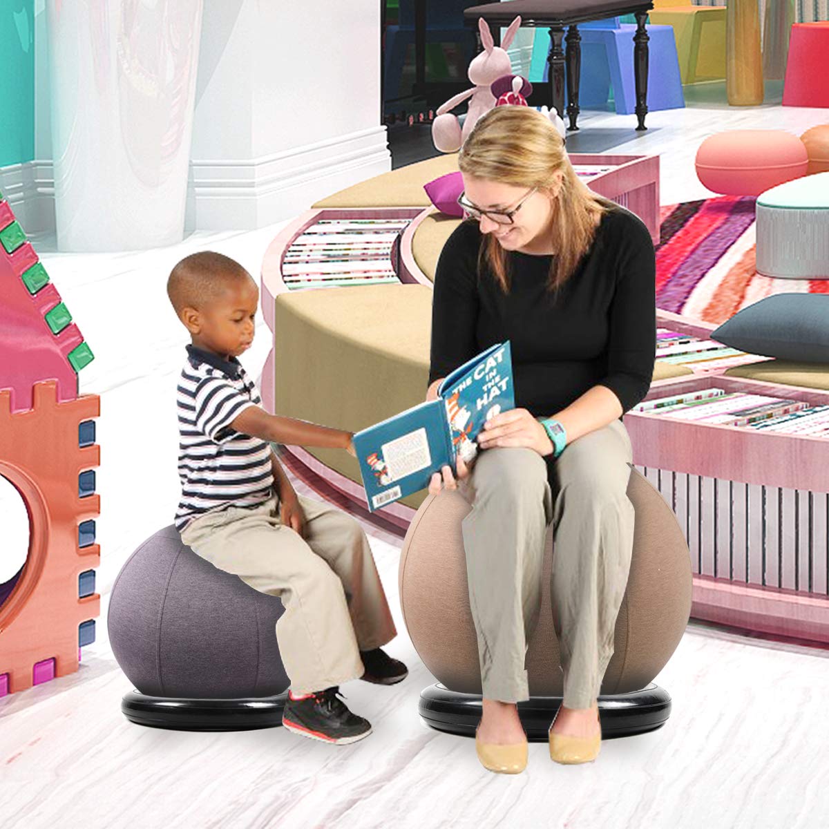 Sport Shiny Balance Ball Chair Junior Flexible Seating Set Kids