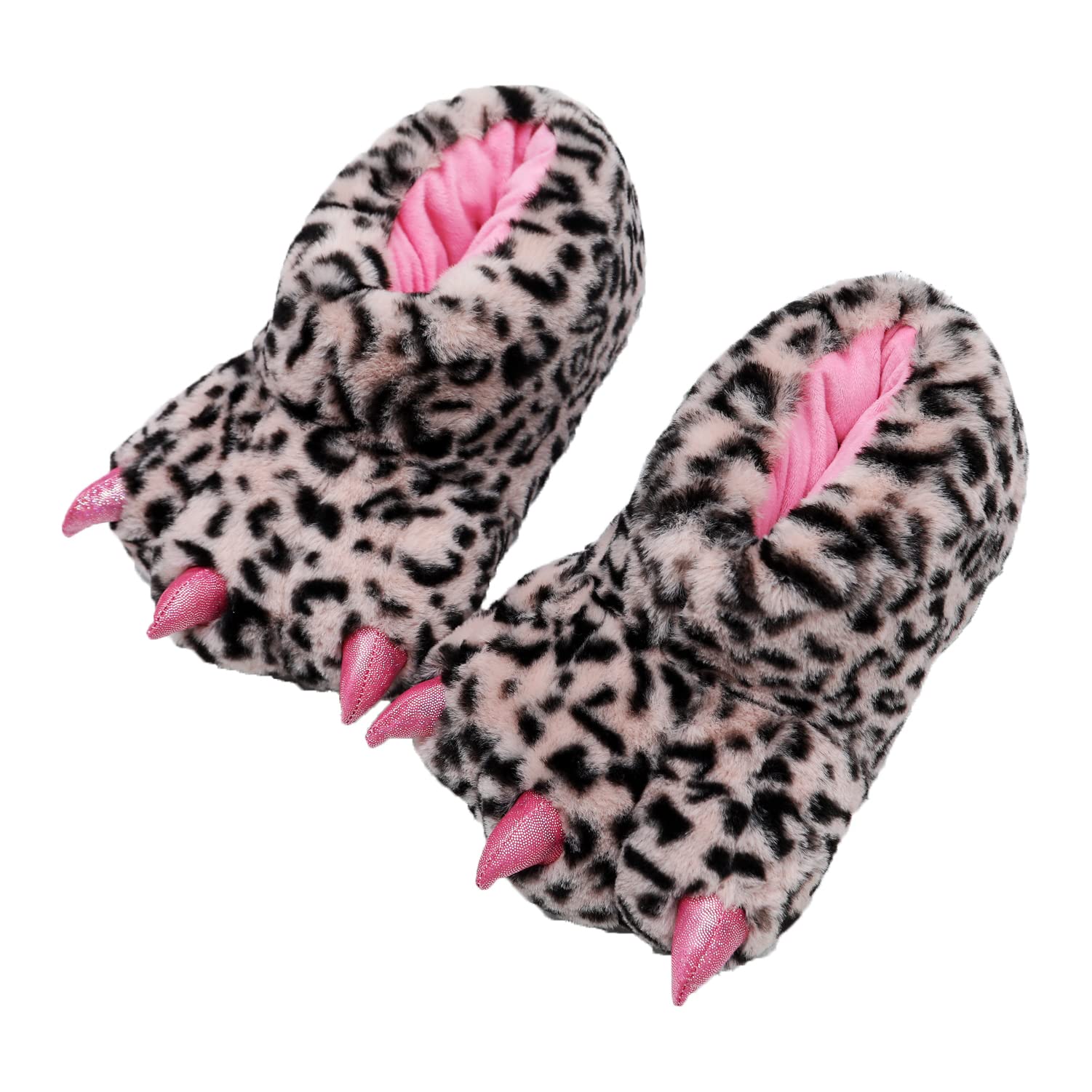 YESBOR Women's Plush Monster Feet House Slippers Halloween Furry Animal Costume Paw Claw Shoes