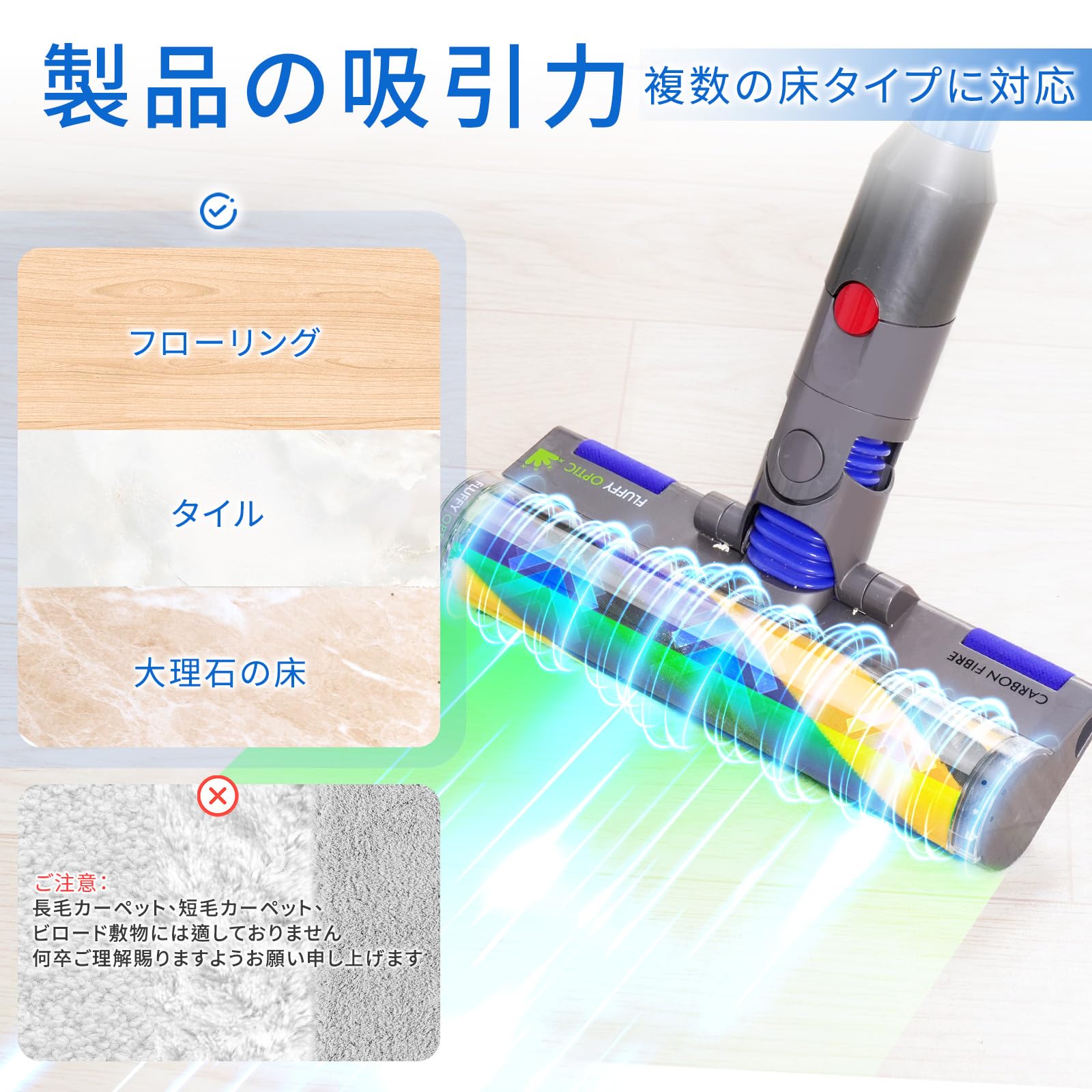 Amazon | KELUKE V12 ヘッド軽量版 LED 広域ダス検出、ダイソンと交換