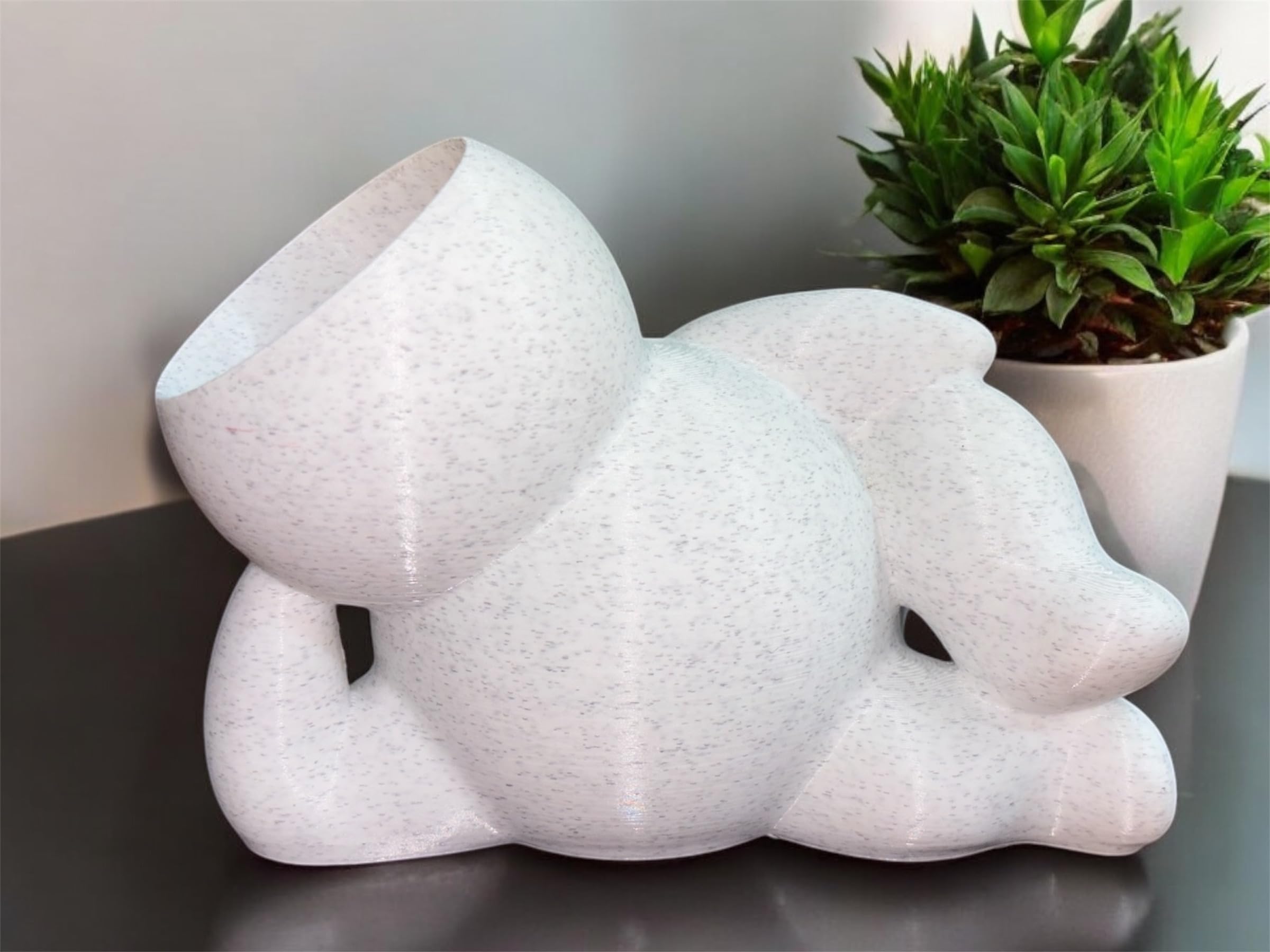QUANTUM LEGENDS Naughty Pose Planter Pot for Indoor Plants | Quirky Desk Decoration | Unique Planter Pot in Sexy Pose | Desk Organizer for Plants or Stationery (Marble)