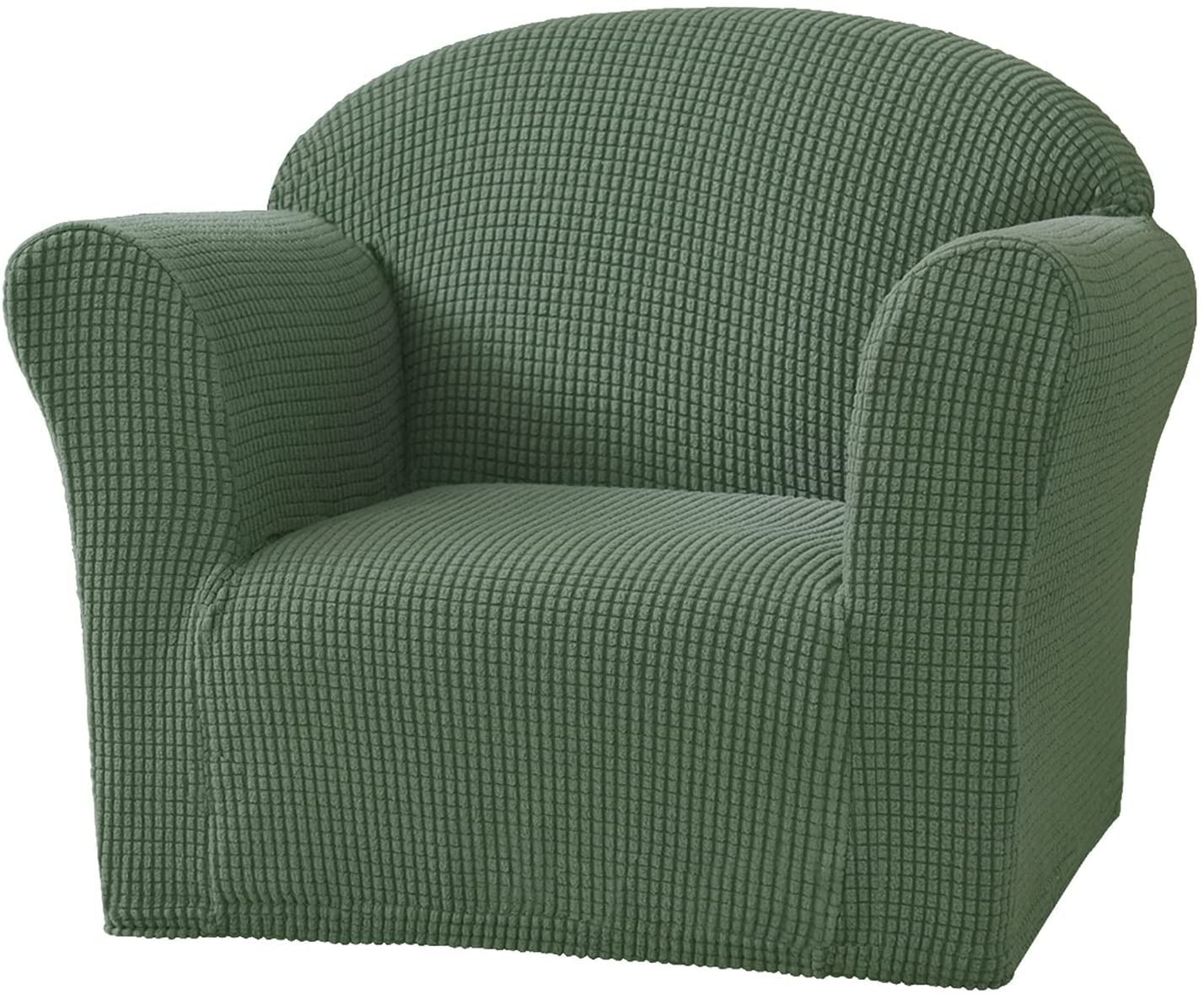Housse de canapé extensible enfant 1 place vert armée