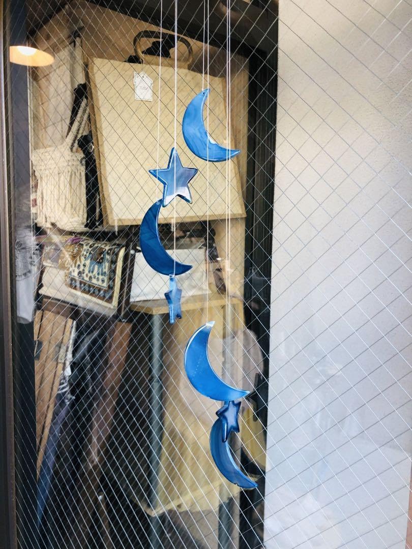 天然石メノー風鈴　ムーン月　スター星　ウィンドチャイム　サンキャッチャーNO2 天然石メノー風鈴 ムーン月 スター星 ウィンドチャイム サン