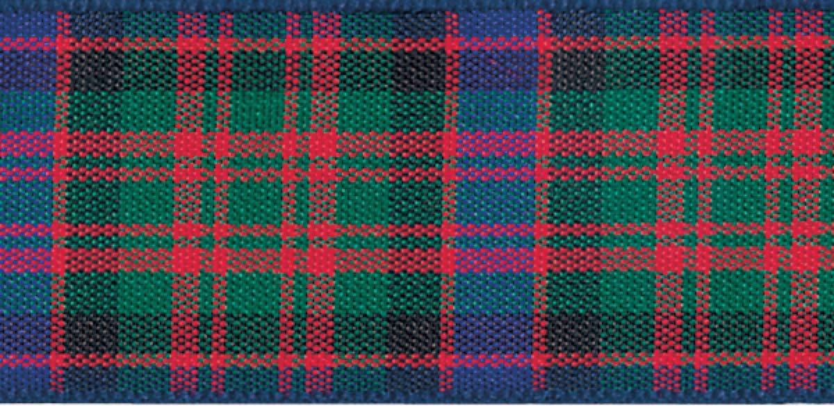 Berisfords Tartan Ribbon - 17 Traditional Designs for Home, Gifts, Fashion and Crafts - Macdonald Tartan - 7mm Wide x 25 Metres