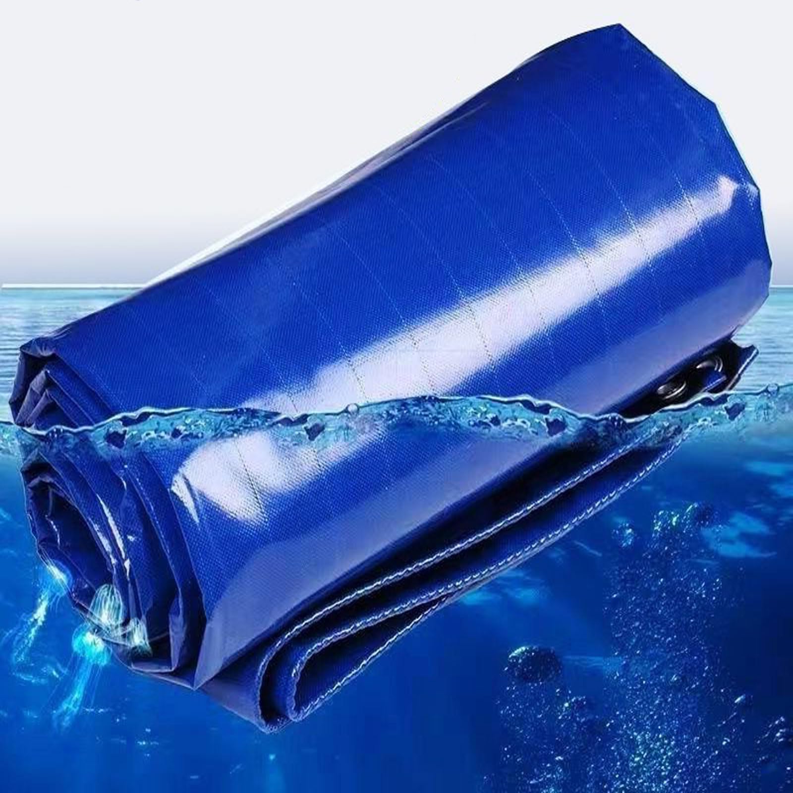 Bâche de Remorque 150 x 210 cm Imperméable et Indéchirable avec Œillets Bâche en Plastique pour Bois, Jardin, Toiture, Piscine, Bleu