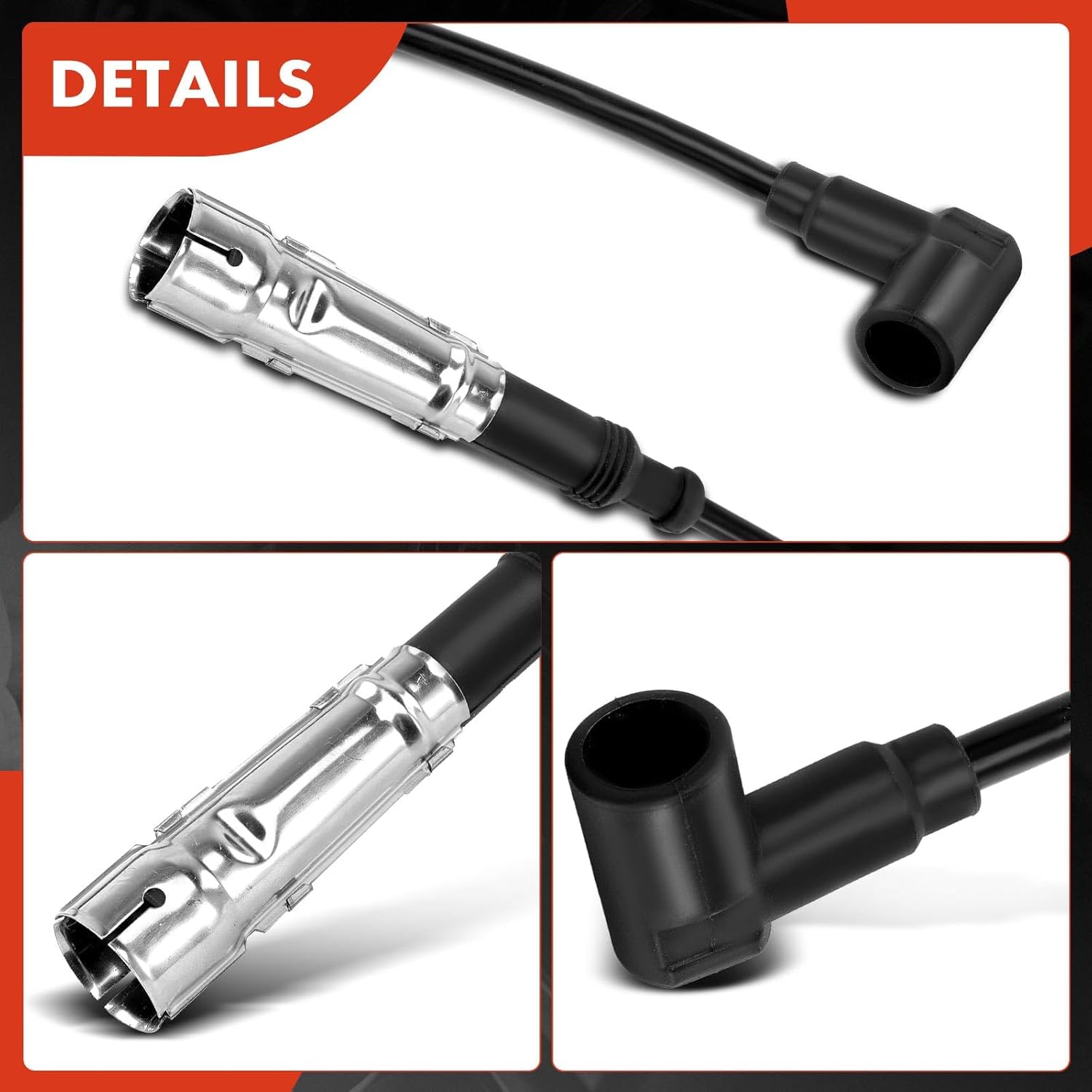 A-Premium Ignition Spark Plug Wires Set of 9 Compatible with Mercedes-Benz 380 500 SE, SEL, SEC, SL, 380 450 SLC, 3.8L 4.9L