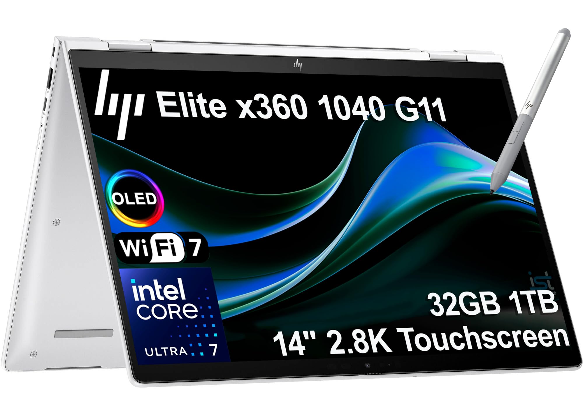 HP Elite x360 1040 G11, 14' 2-in-1 Laptop, Ultra 7 155H, 32GB DDR5, 1TB SSD